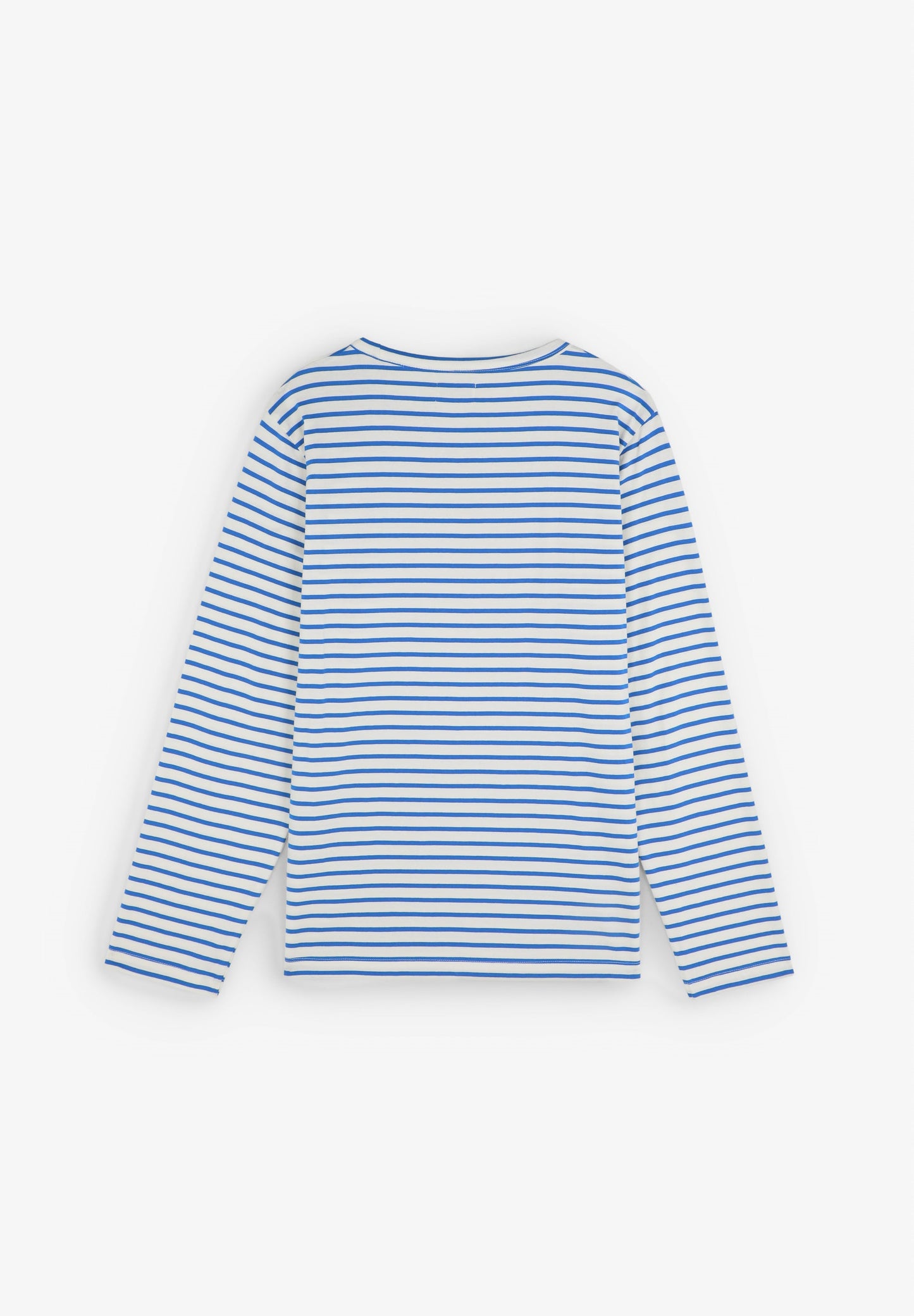 STRIPED EMB LS TEE