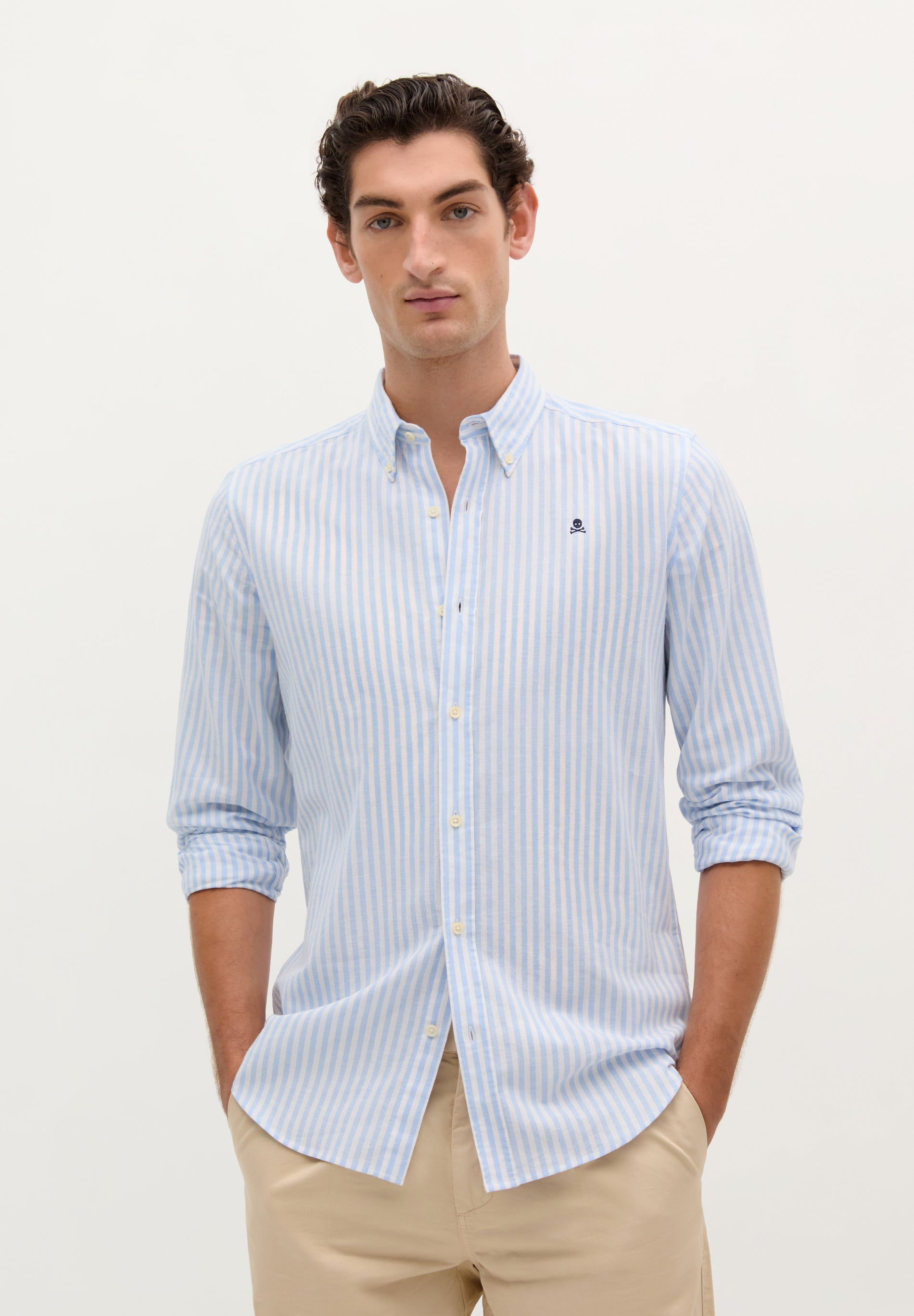 STRIPE SHIRT WITH BUTTON-DOWN COLLAR