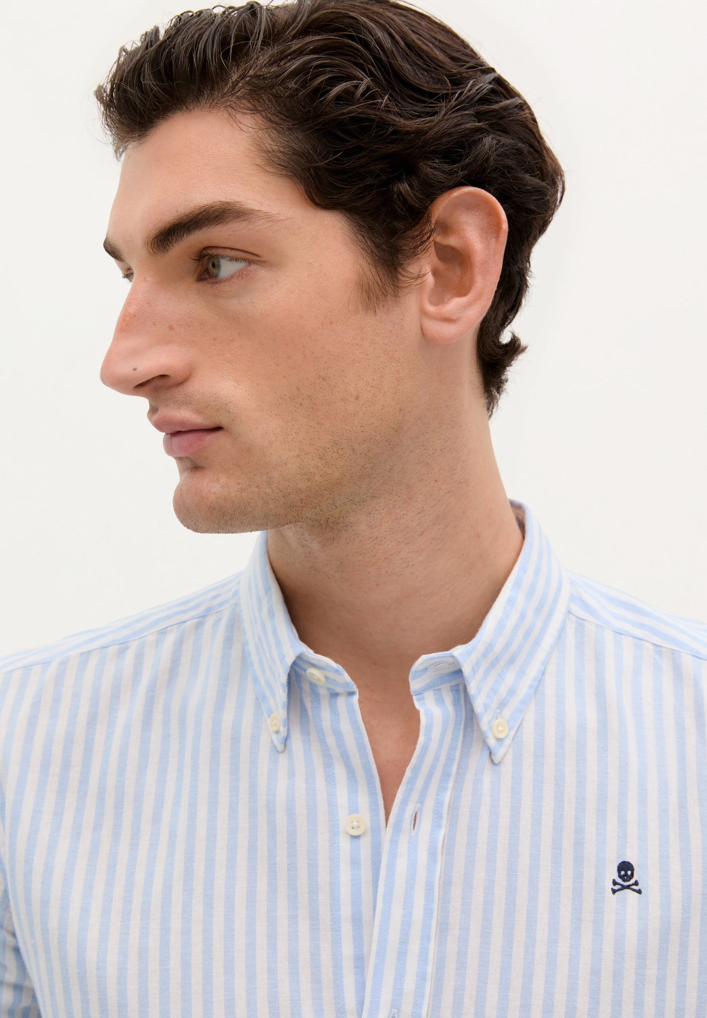 STRIPE SHIRT WITH BUTTON-DOWN COLLAR