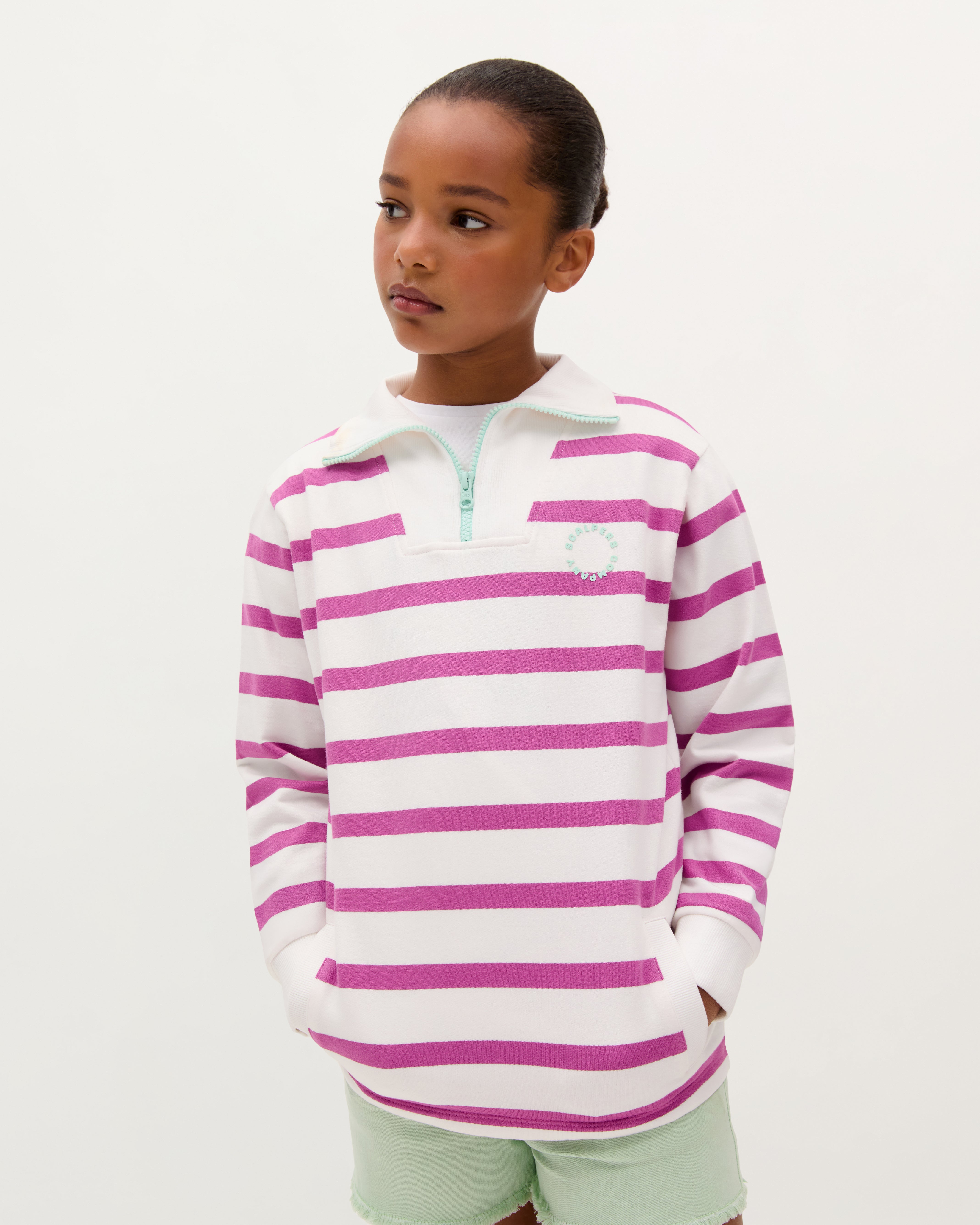 STRIPED PRINT SWEATSHIRT