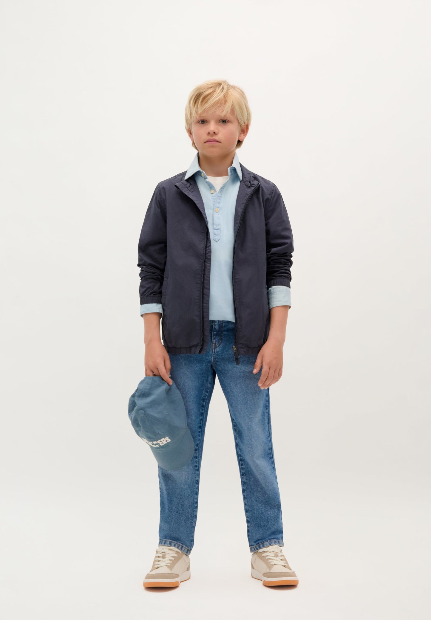 SKULL DENIM POLO SHIRT