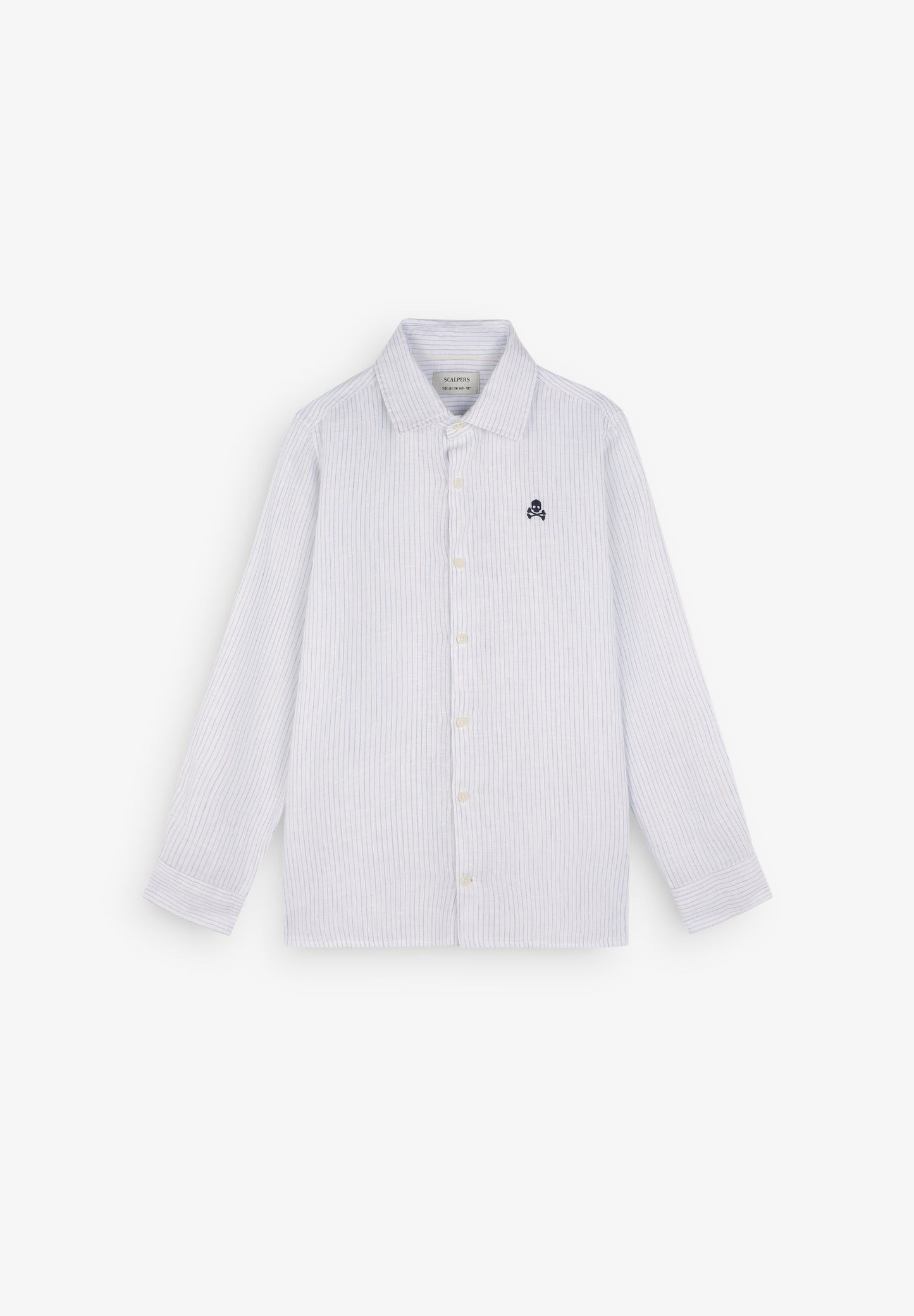 STRIPE LINEN SKULL SHIRT