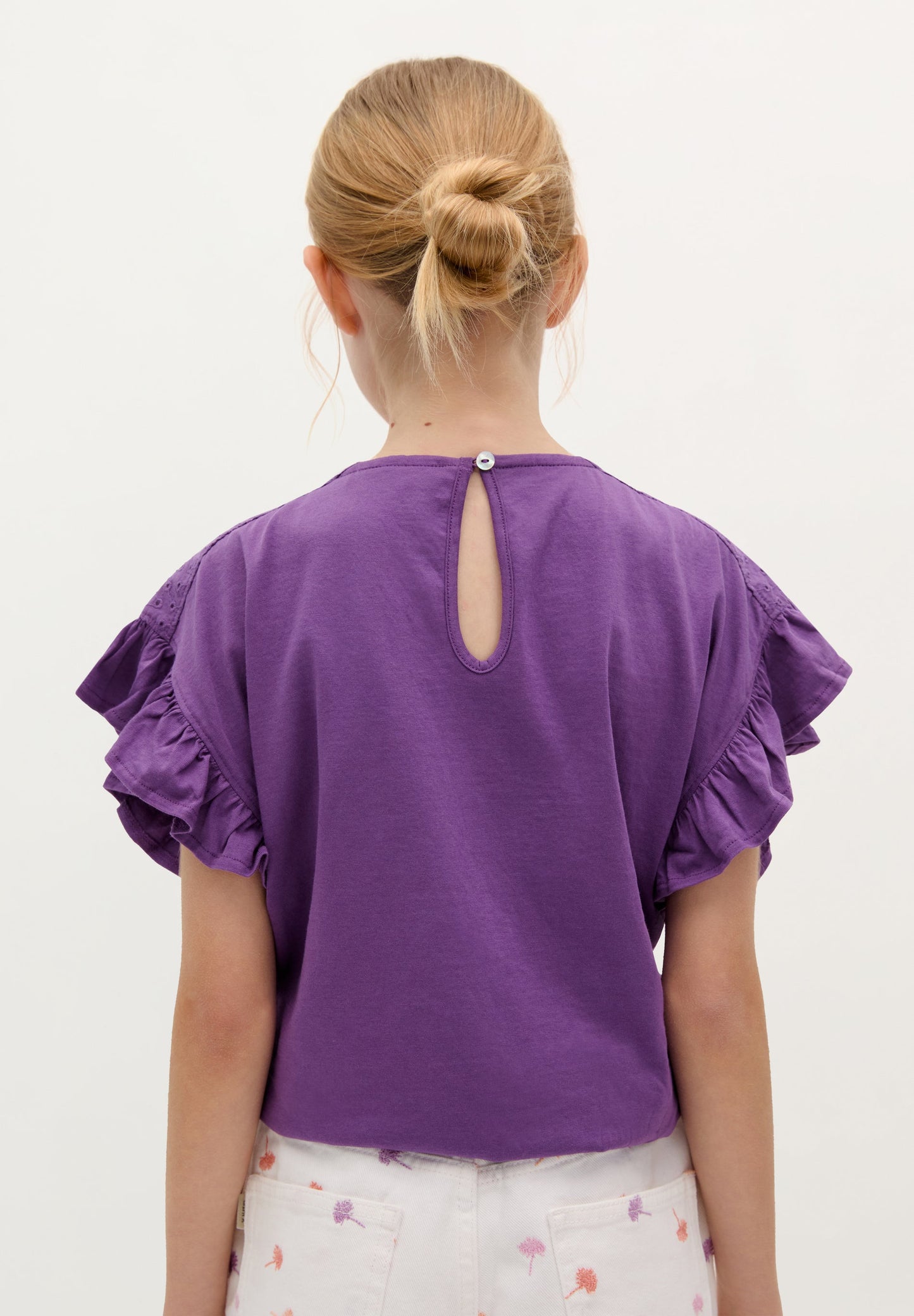 RUFFLE SLEEVE T-SHIRT