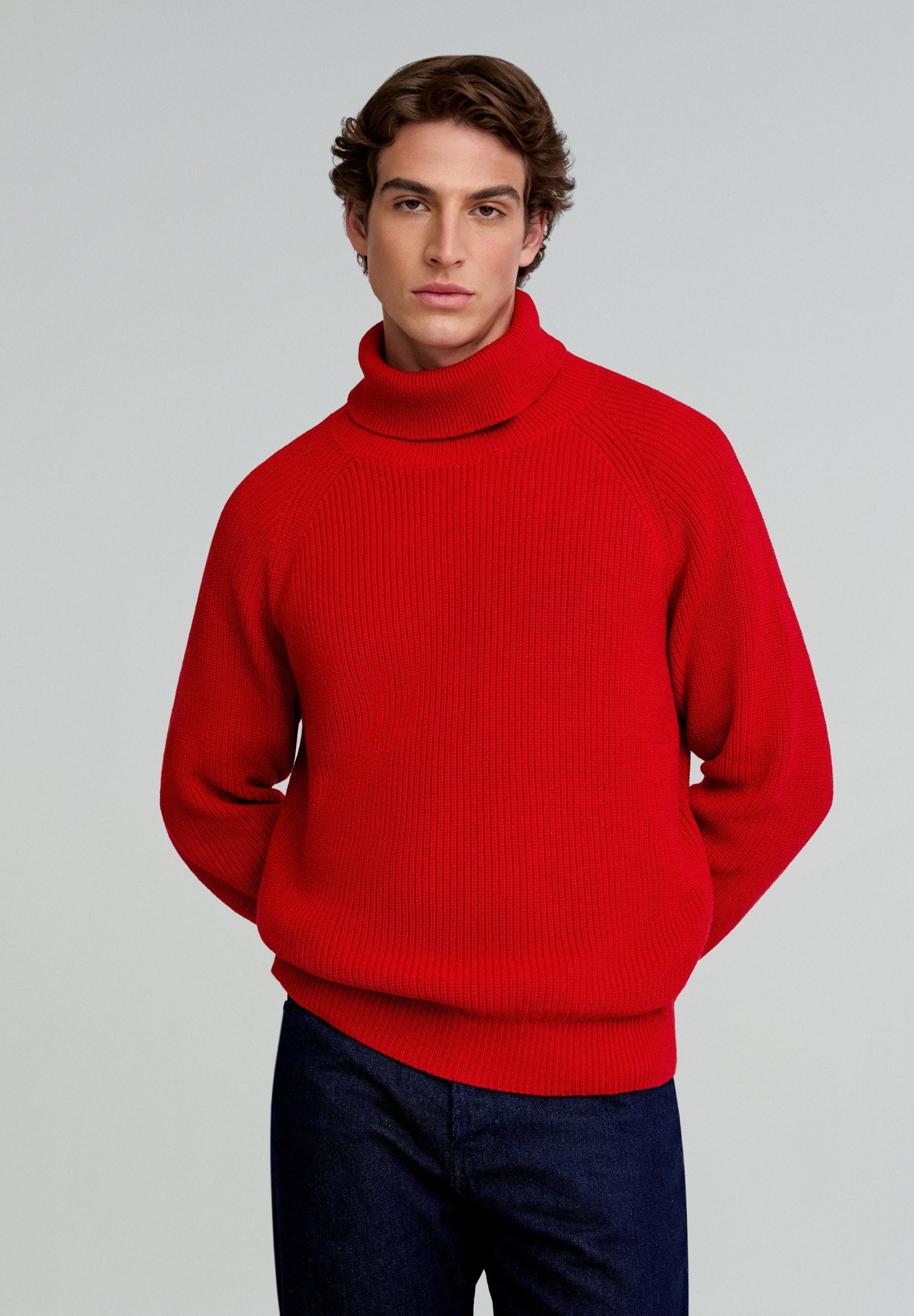 HIGH NECK RIBBED SWEATER