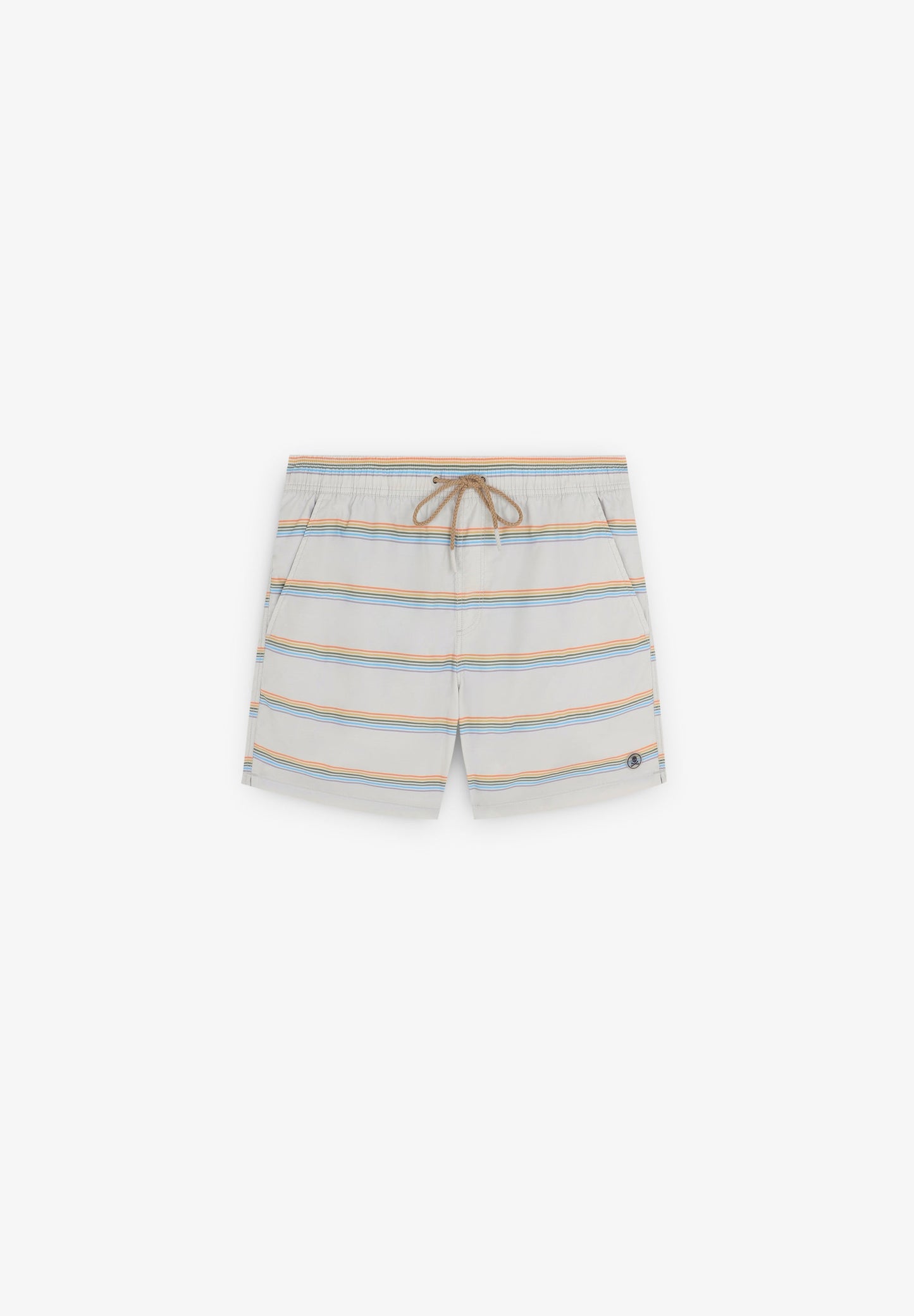 SWIMMING TRUNKS WITH STRIPES AND SUNSET