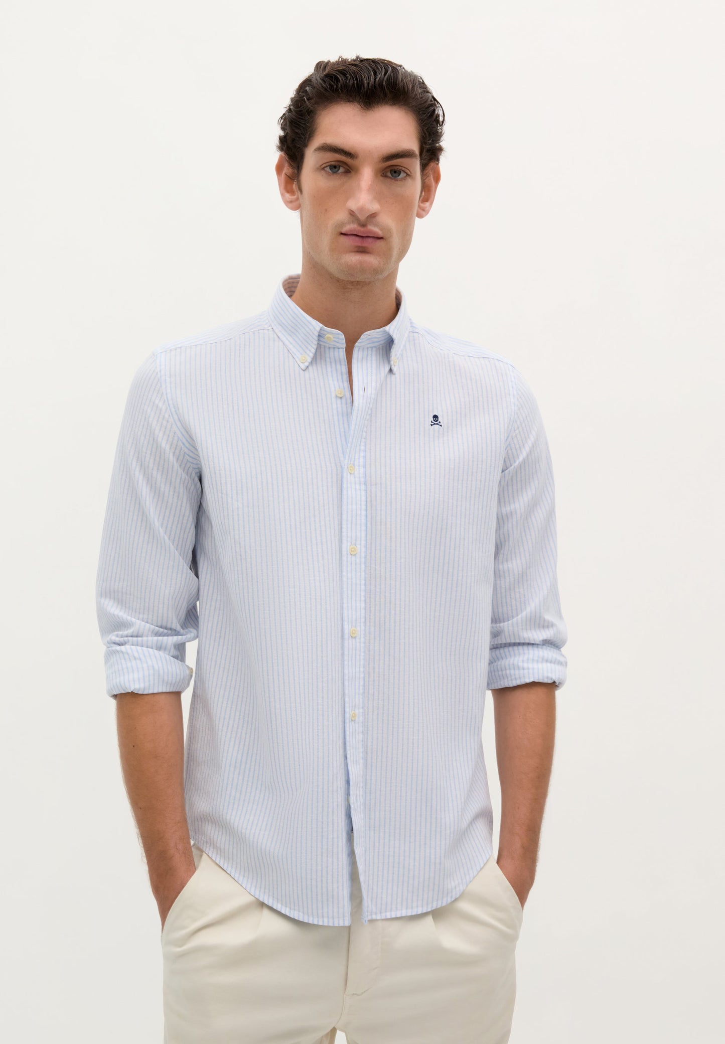 STRIPED SHIRT WITH CONTRAST SKULL