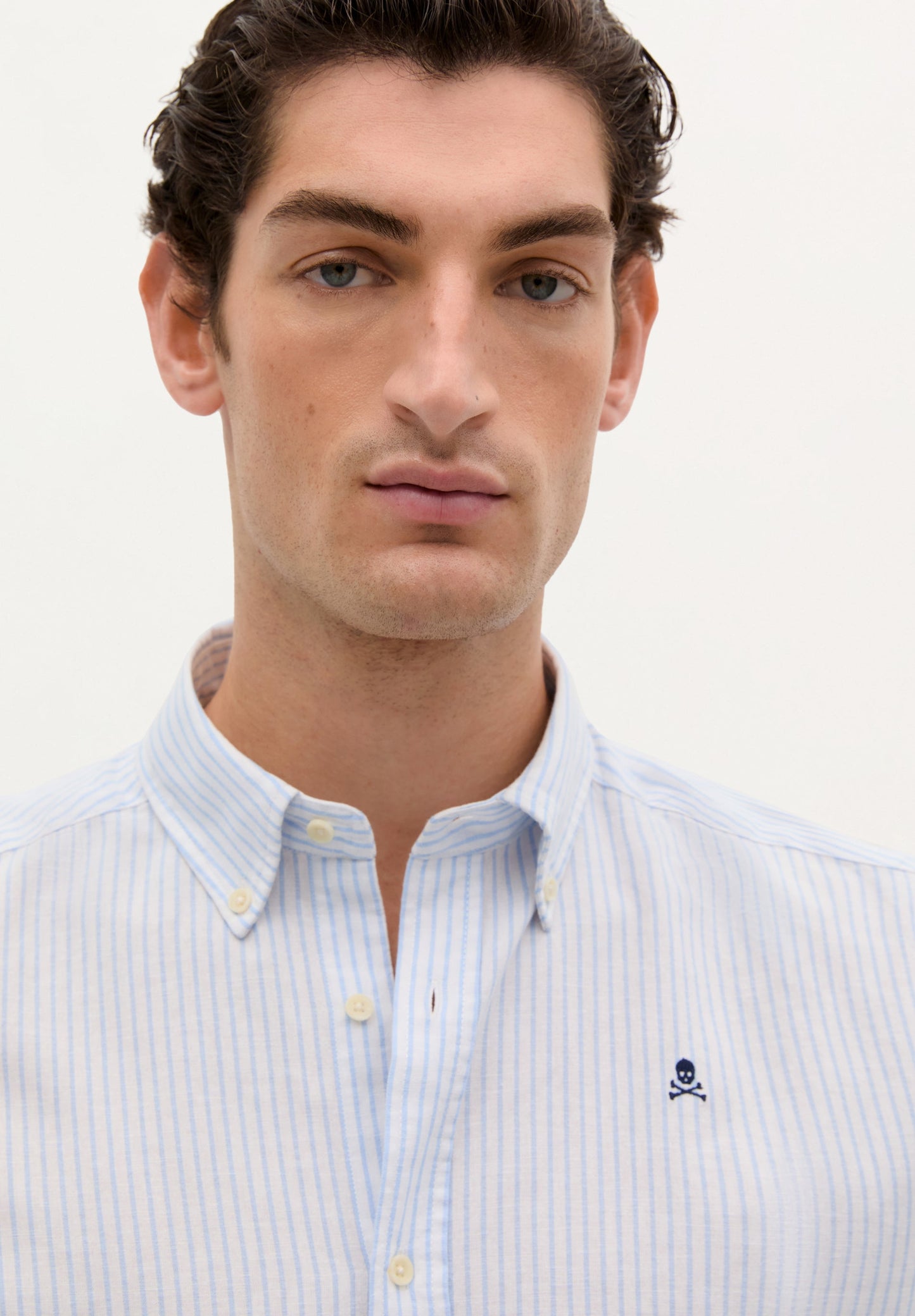 STRIPED SHIRT WITH CONTRAST SKULL