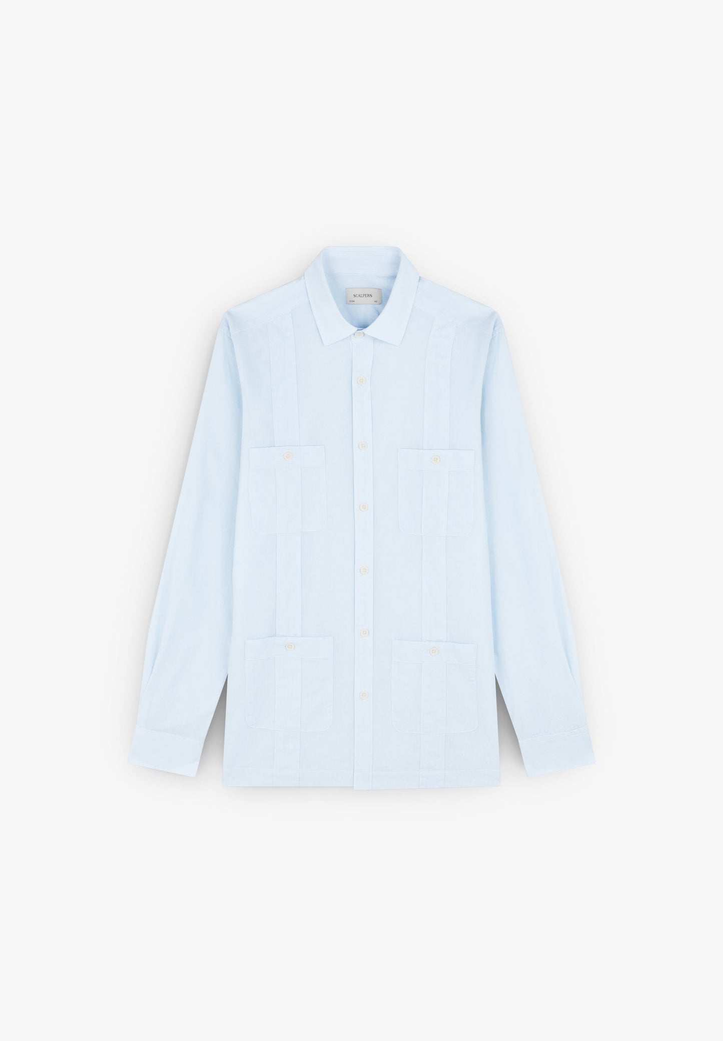 LINEN SAFARI SHIRT WITH POCKETS