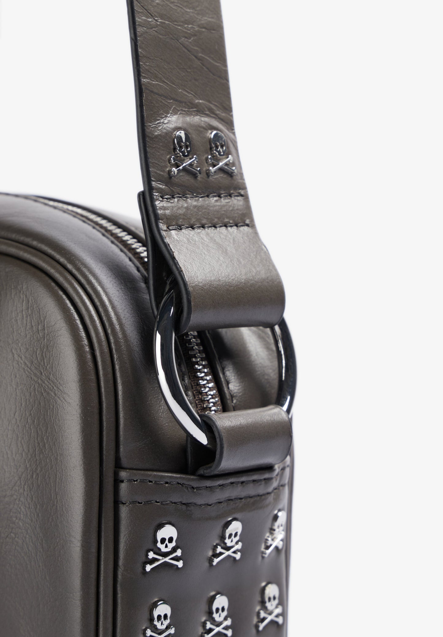LEATHER CROSSBODY BAG WITH SKULL