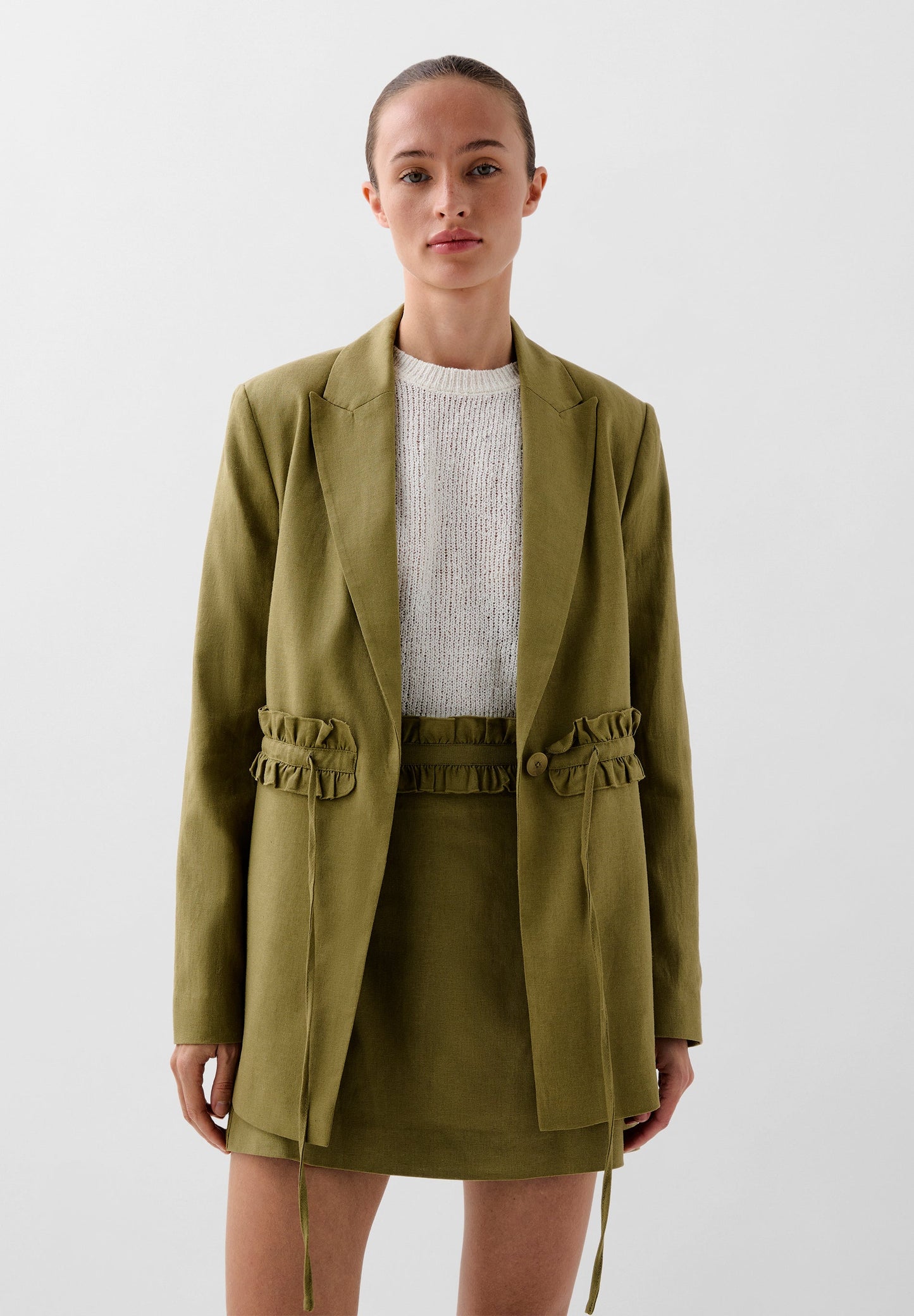 BLAZER WITH GATHERED WAIST