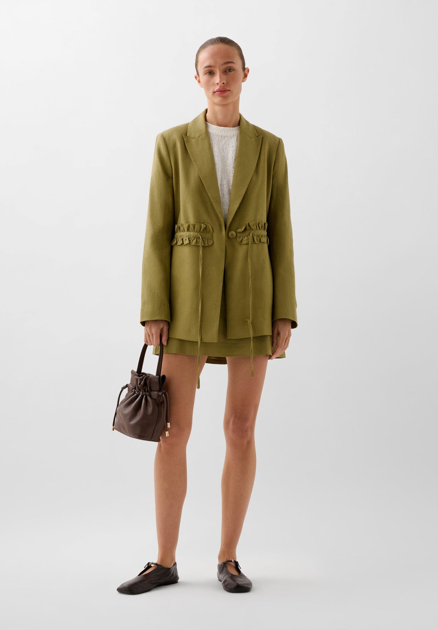 BLAZER WITH GATHERED WAIST