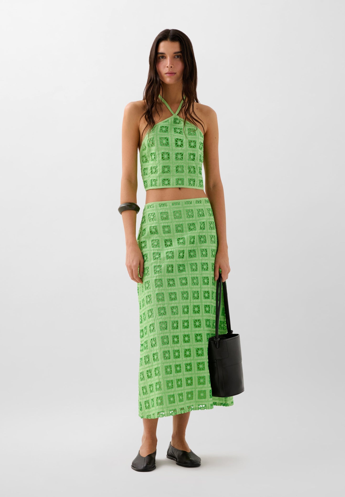 EMBROIDERED MIDI SKIRT