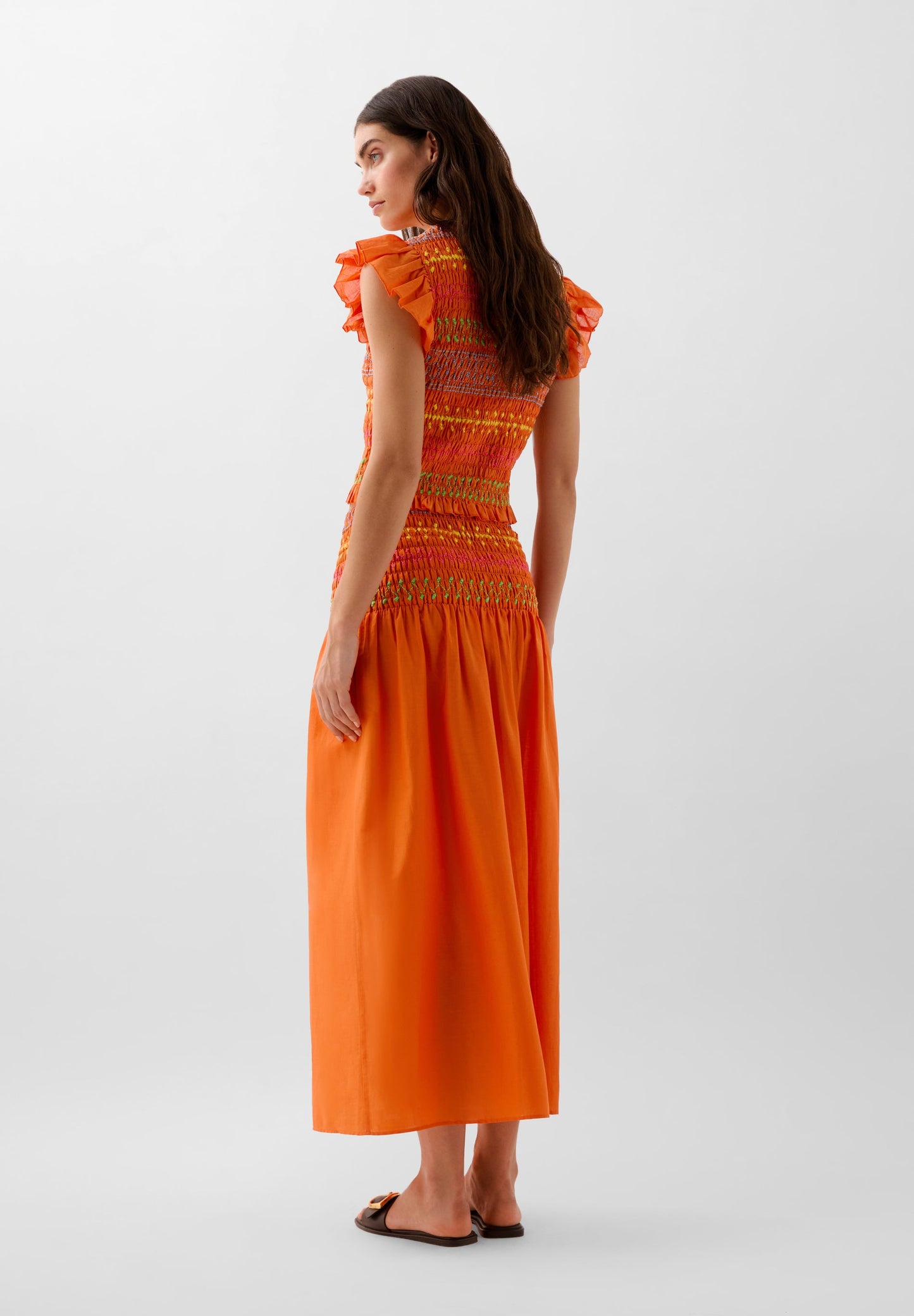 MULTICOLOURED SMOCKING SKIRT