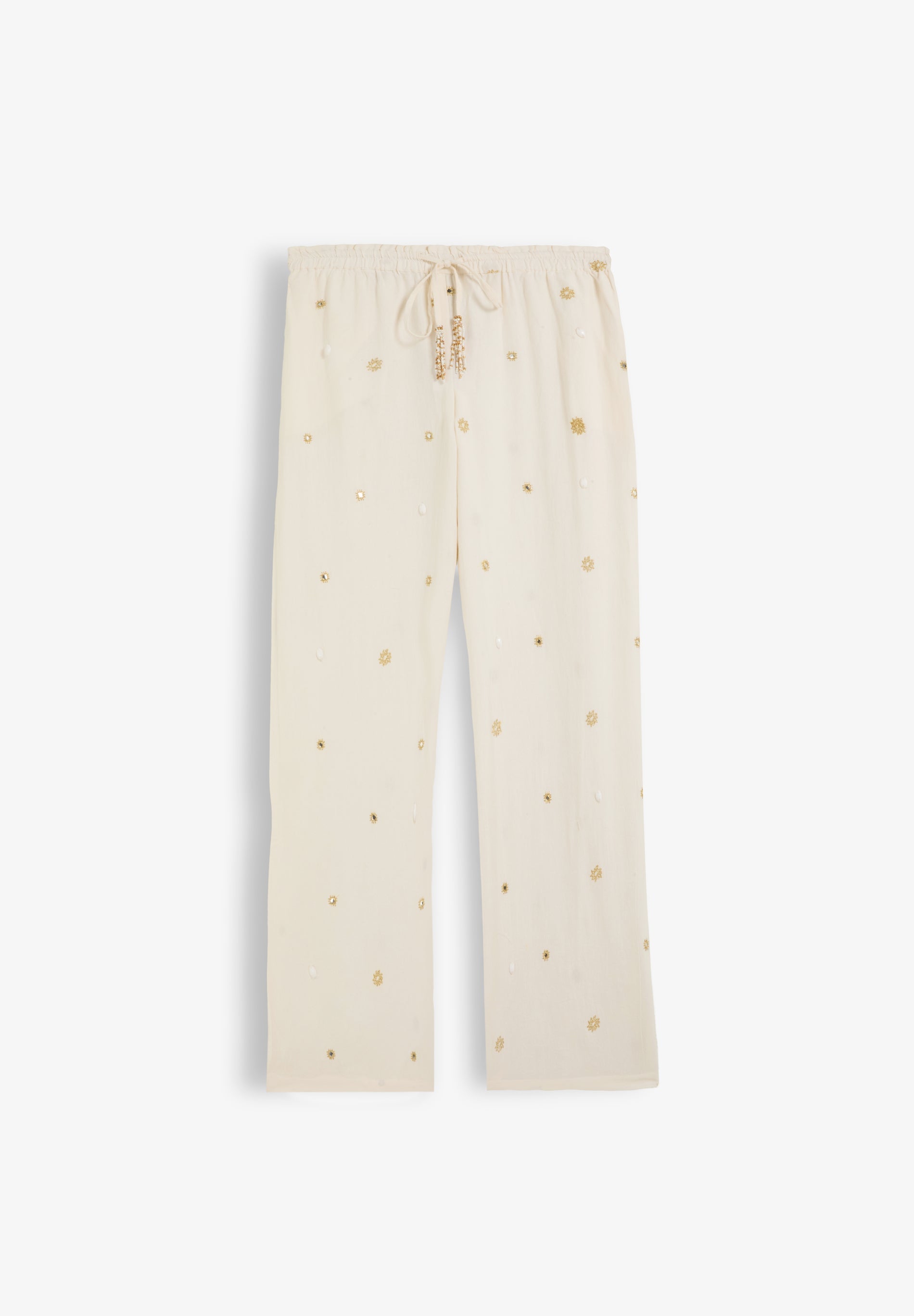 TROUSERS WITH METALLIC DETAILS