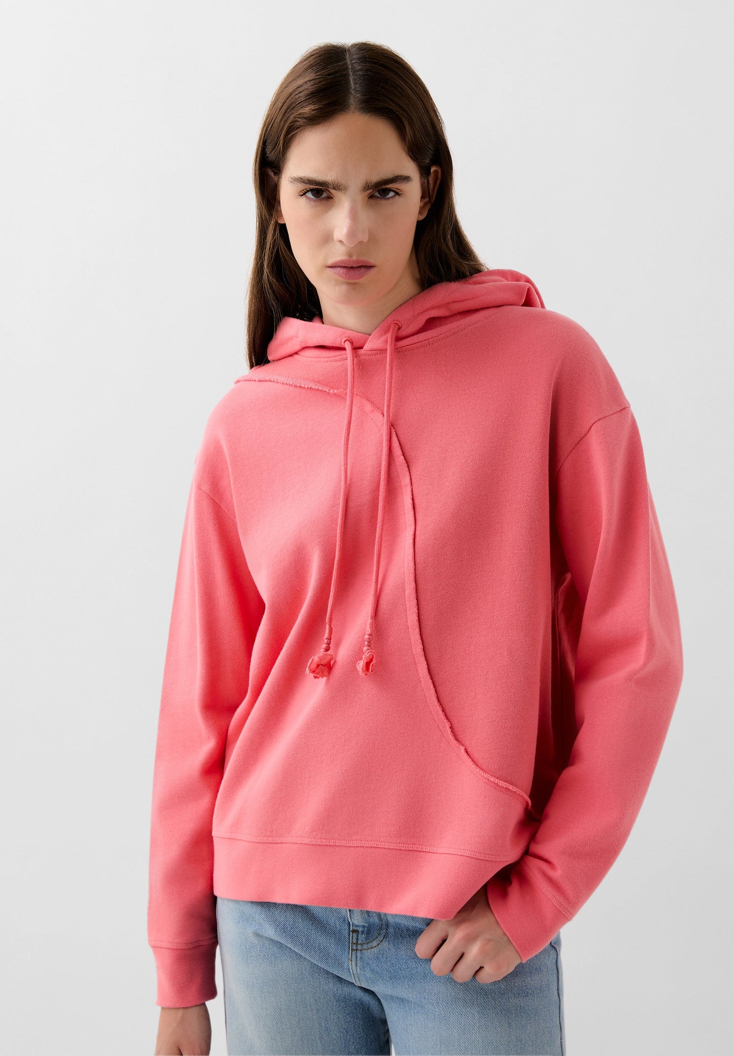 TWO-TONE WAVED HOODIE