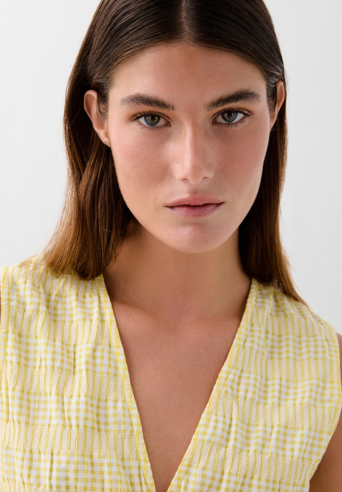 GINGHAM PRINT TIE-UP TOP