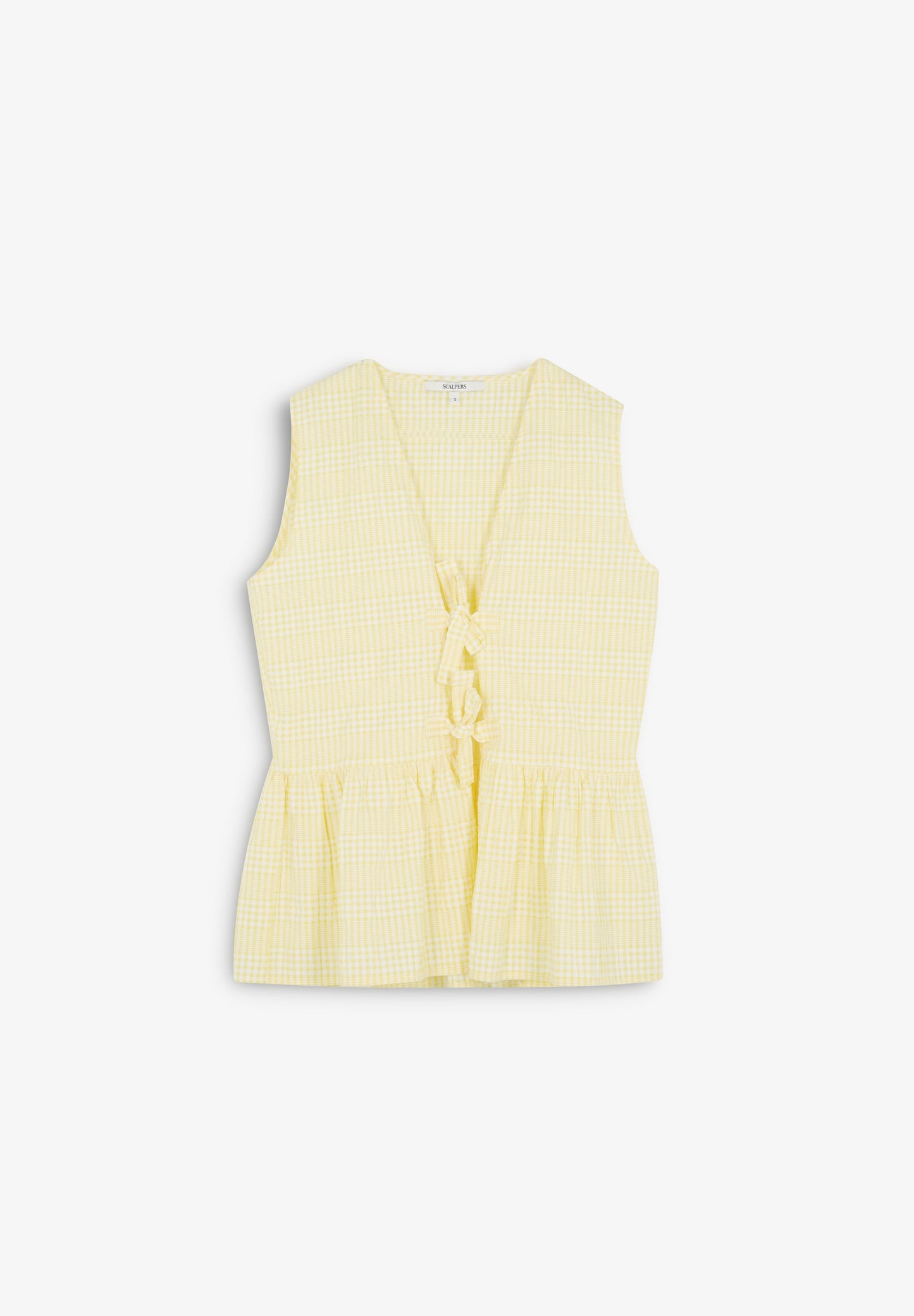 GINGHAM PRINT TIE-UP TOP