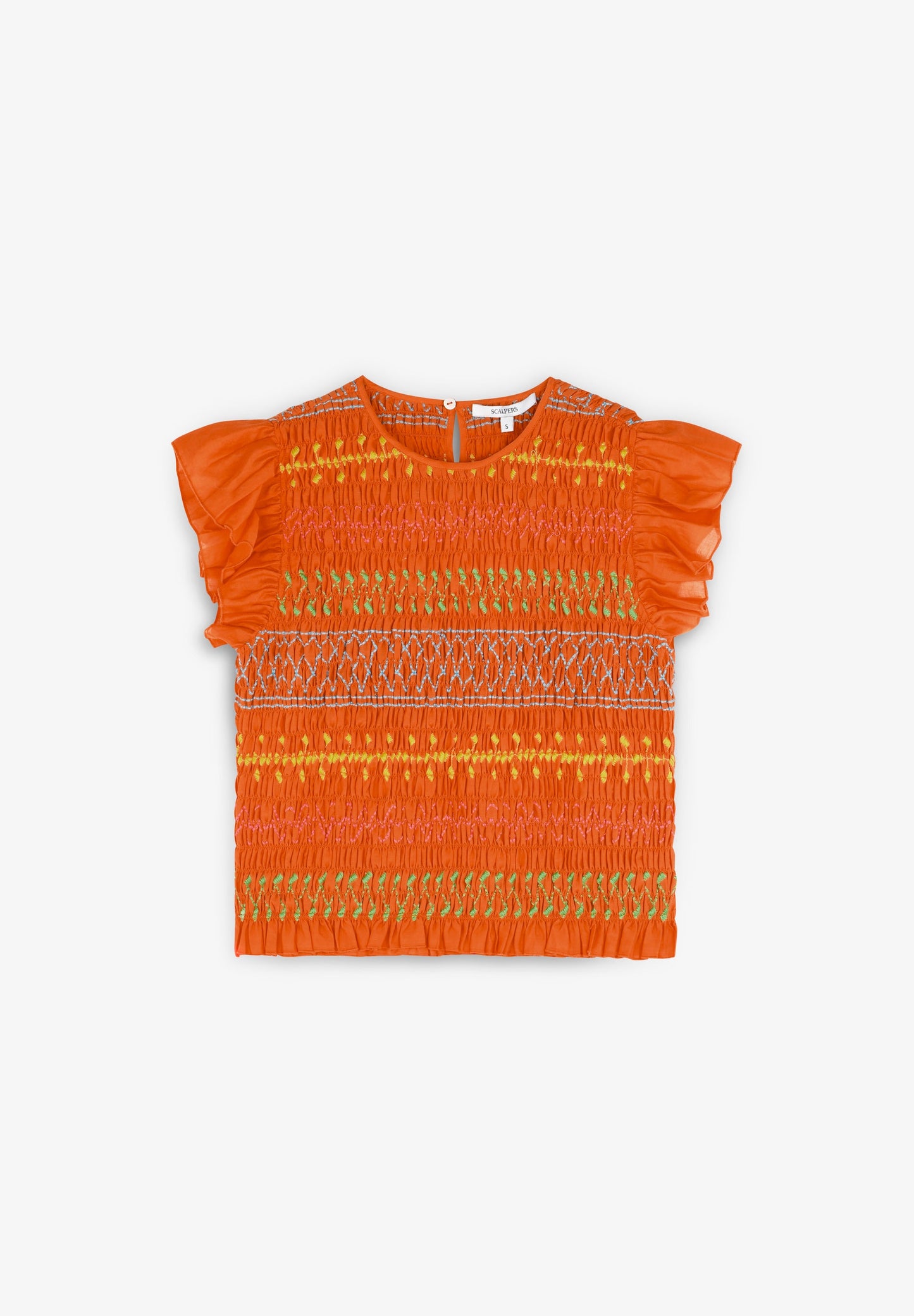 MULTICOLOURED SMOCKING TOP