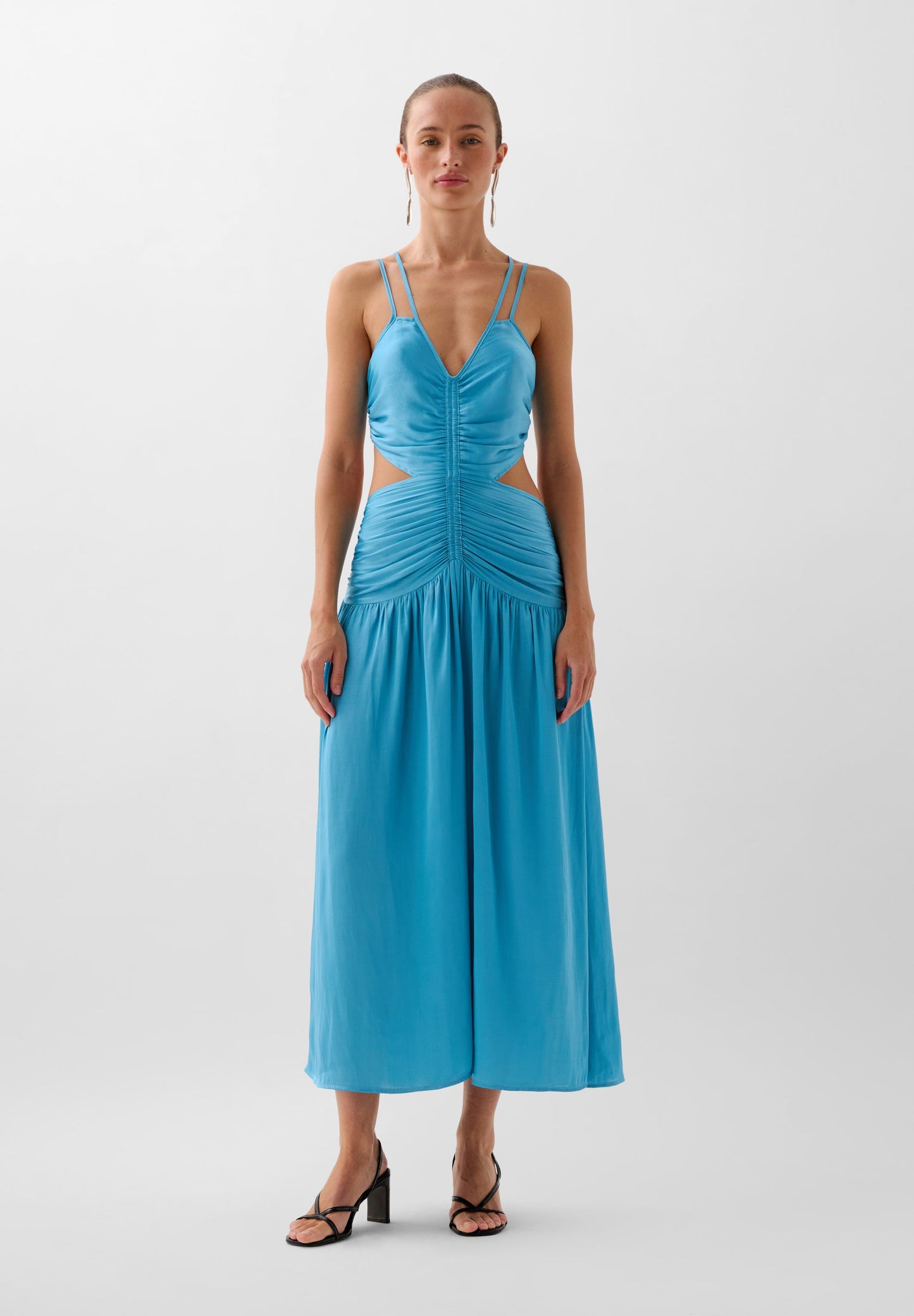 SATIN DRESS WITH SLITS