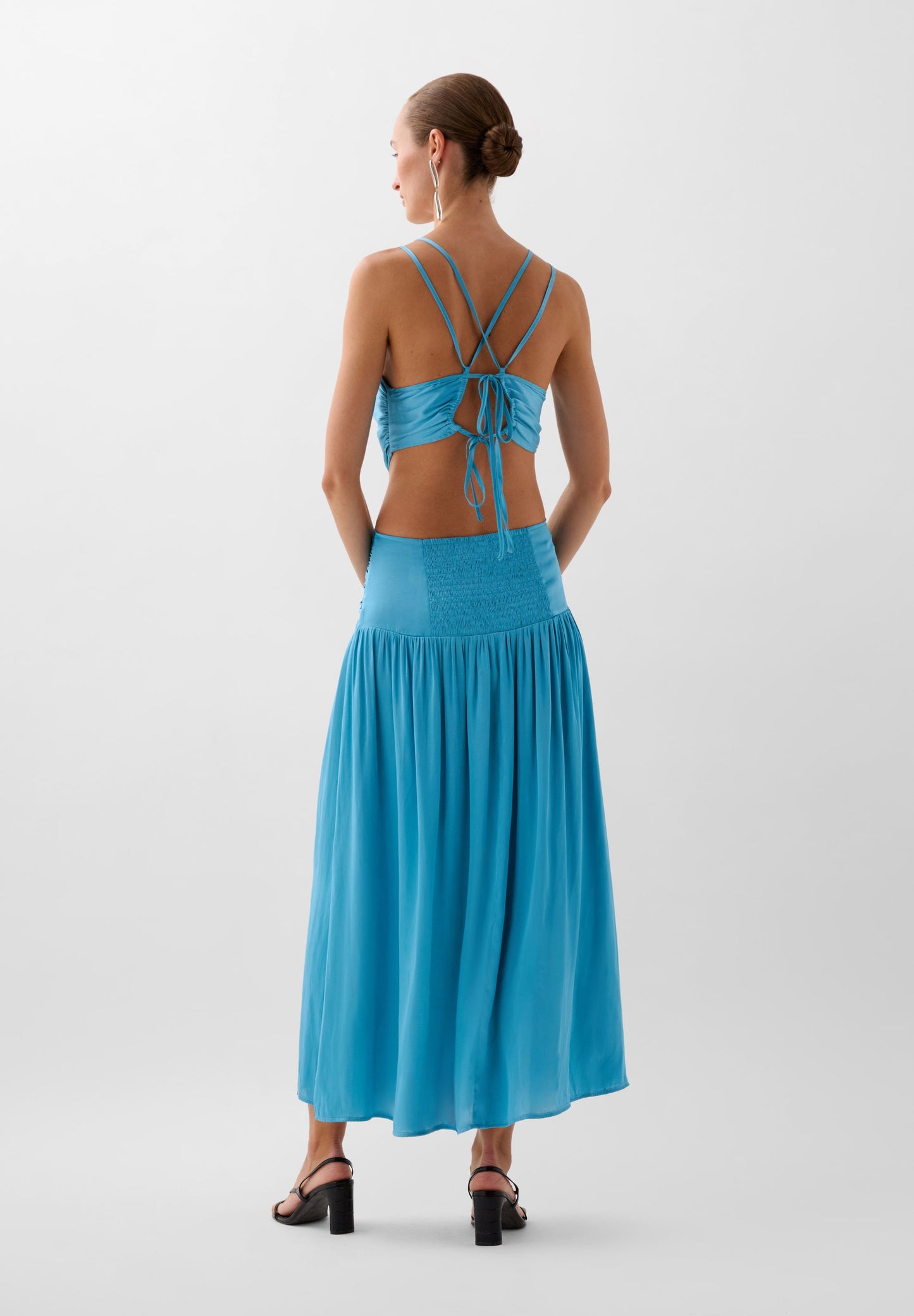 SATIN DRESS WITH SLITS