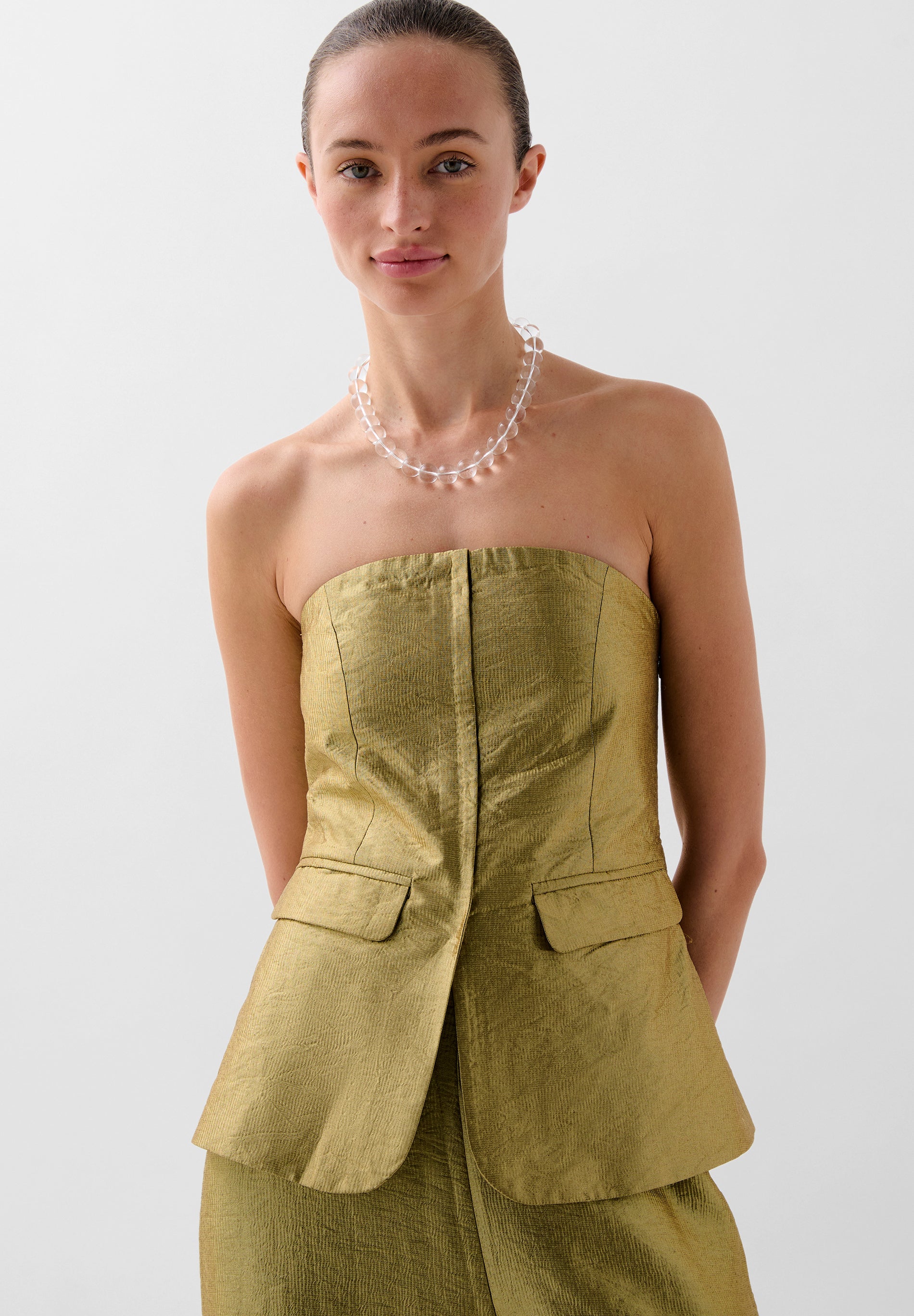 METALLIC TOP WITH POCKETS