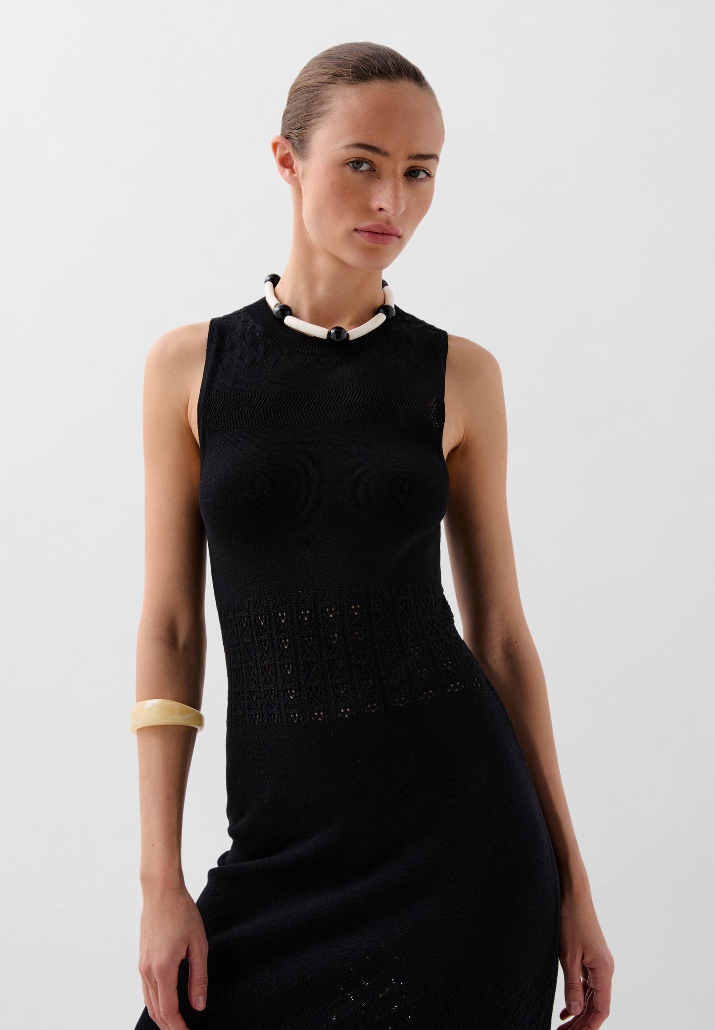 KNIT DRESS WITH FRINGING