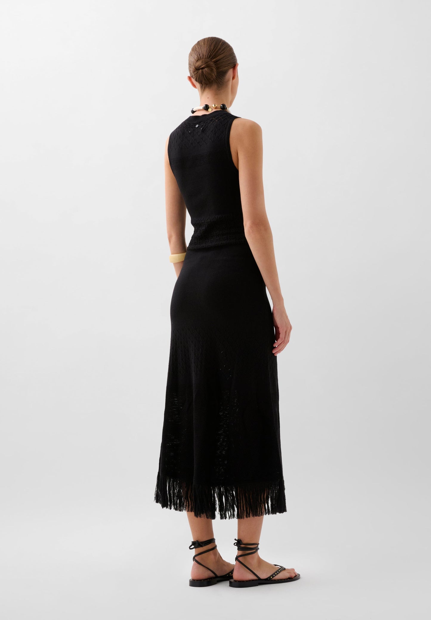 KNIT DRESS WITH FRINGING