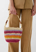 MULTICOLOURED RAFFIA BUCKET BAG