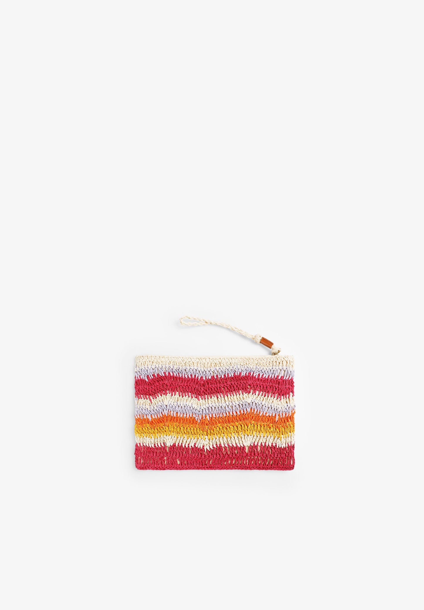MULTICOLOURED RAFFIA CLUTCH