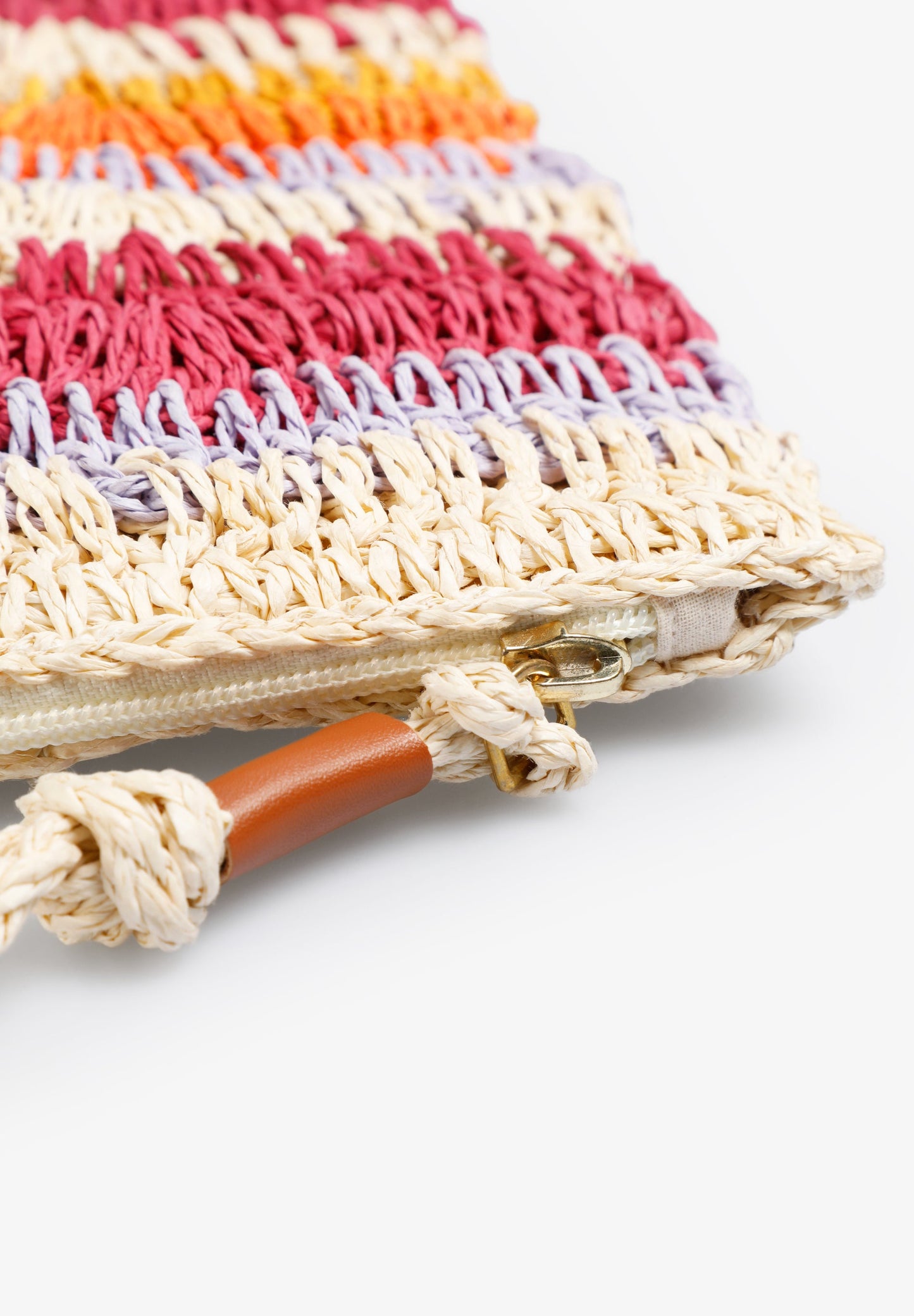 MULTICOLOURED RAFFIA CLUTCH