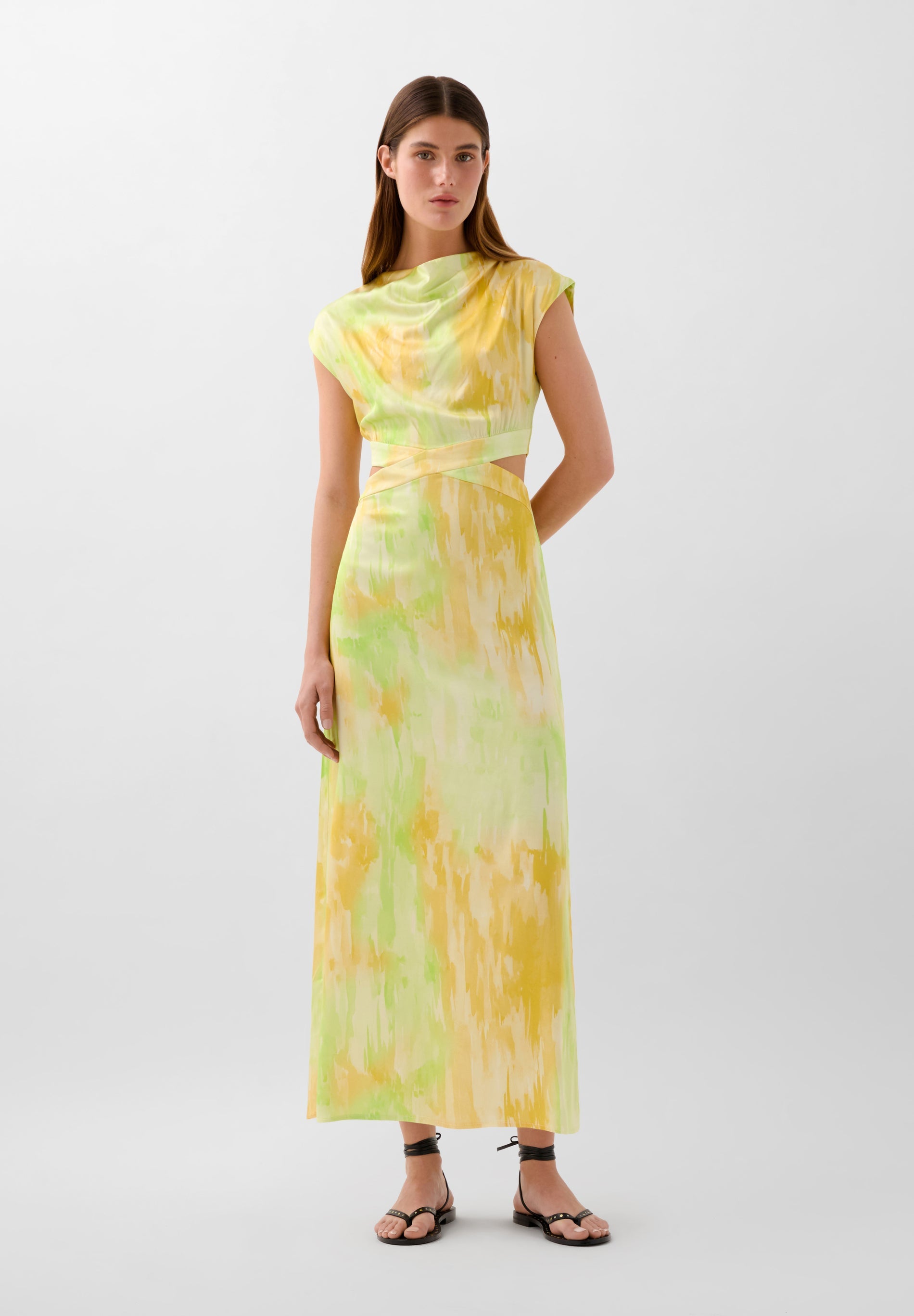 TIE-DYE DRESS WITH CUTOUTS