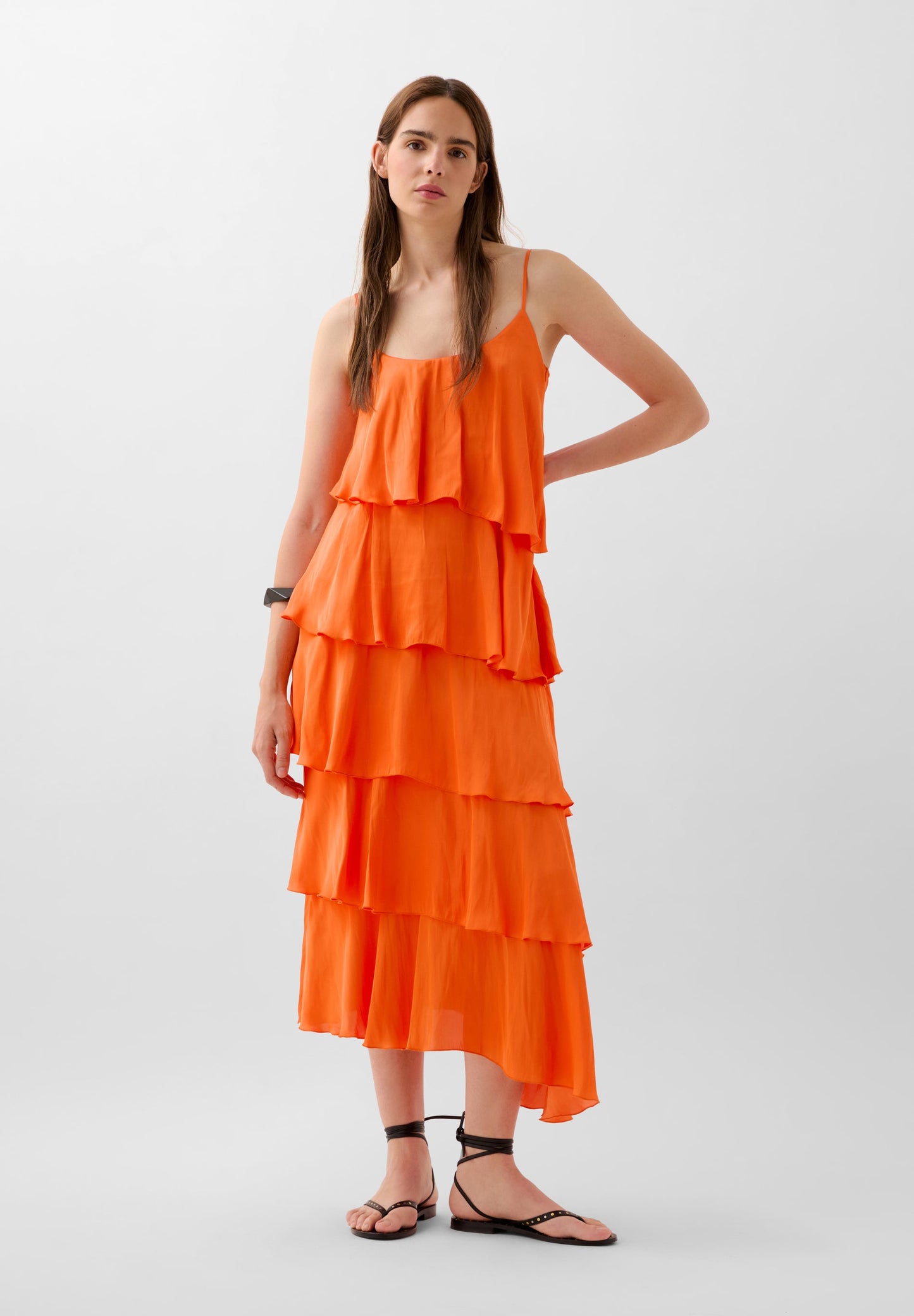 ASYMMETRIC RUFFLE DRESS