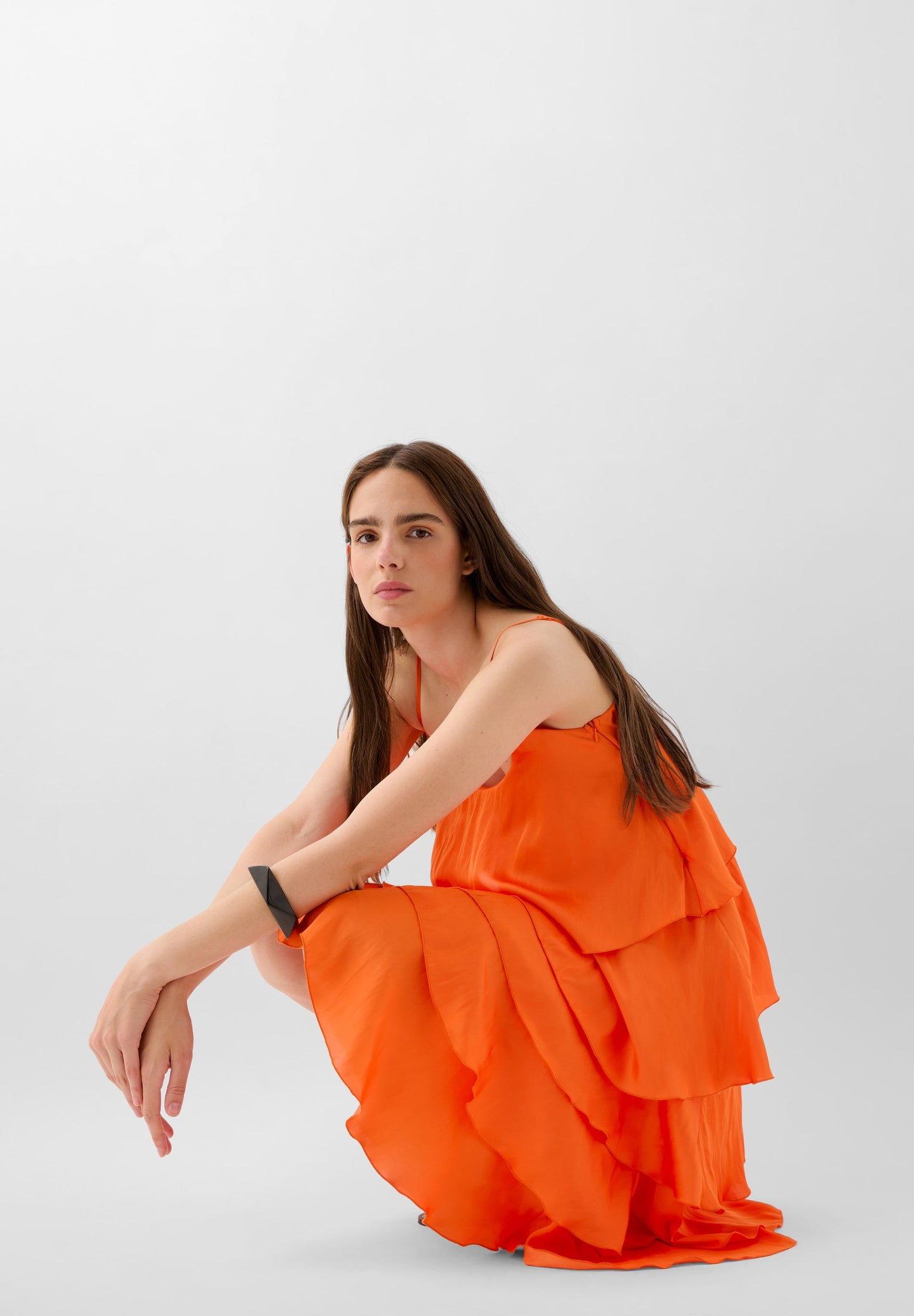 ASYMMETRIC RUFFLE DRESS