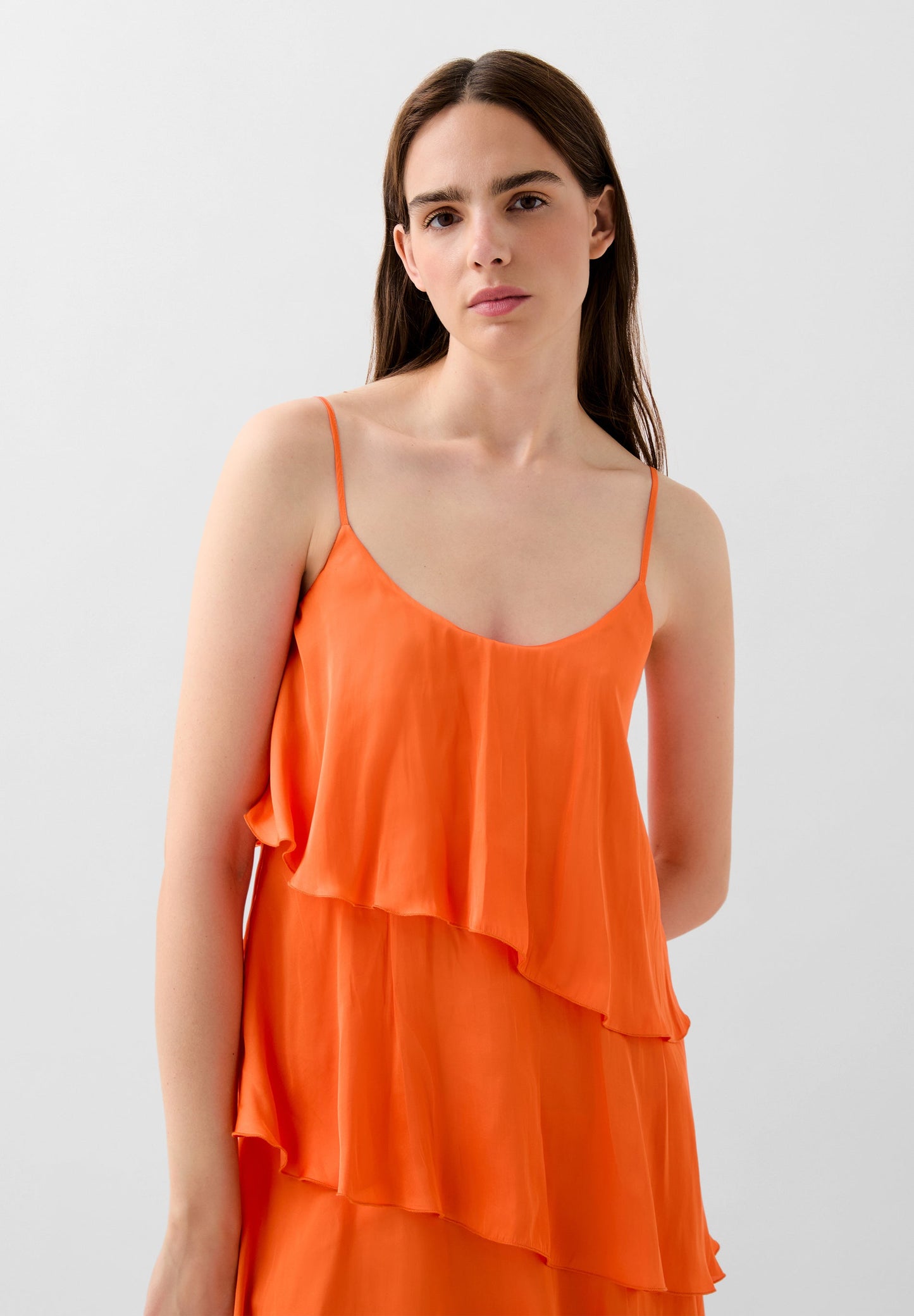 ASYMMETRIC RUFFLE DRESS