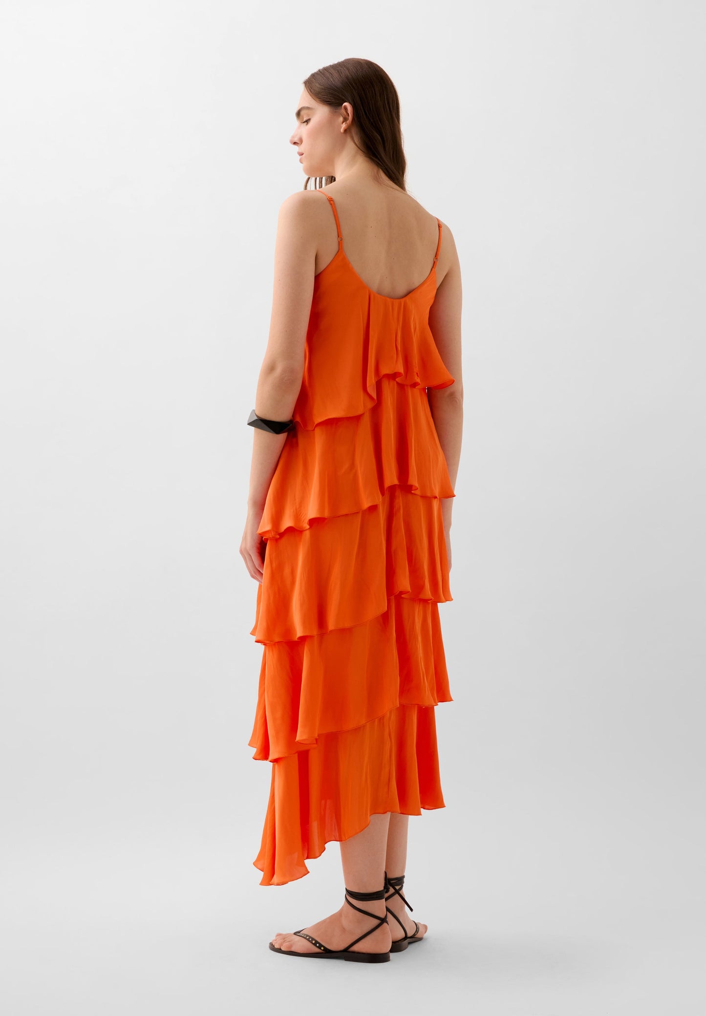ASYMMETRIC RUFFLE DRESS