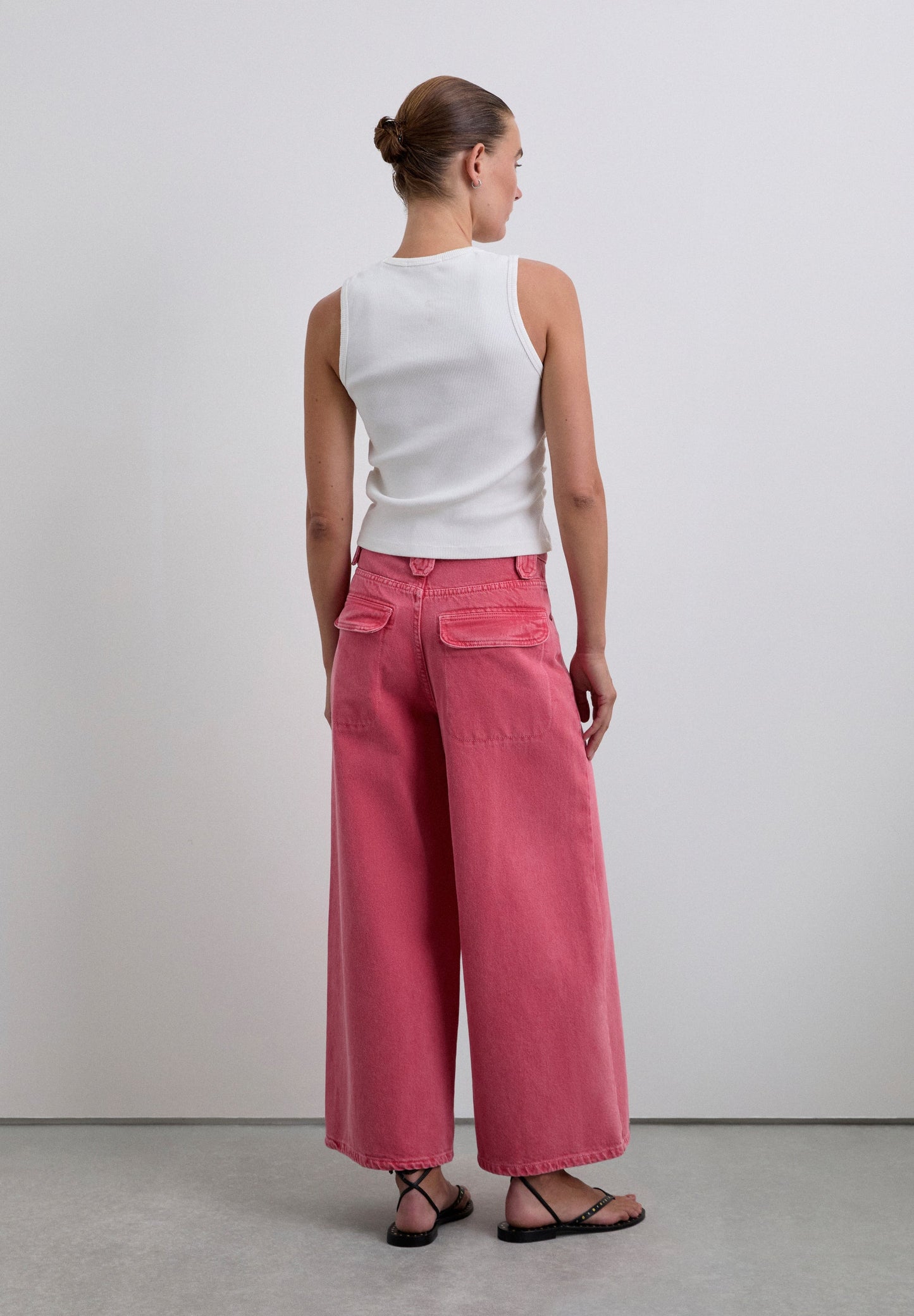 FADED EFFECT CULOTTES JEANS