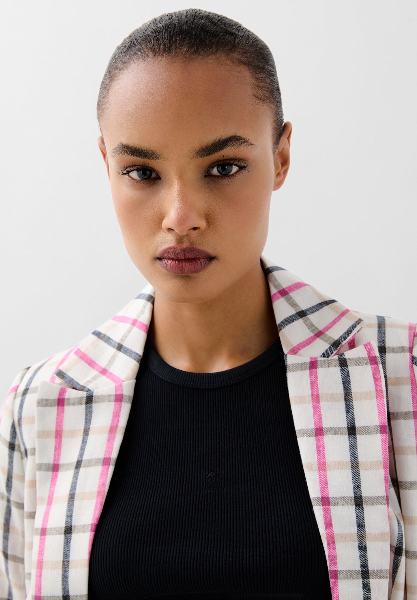 GINGHAM LINEN BLAZER