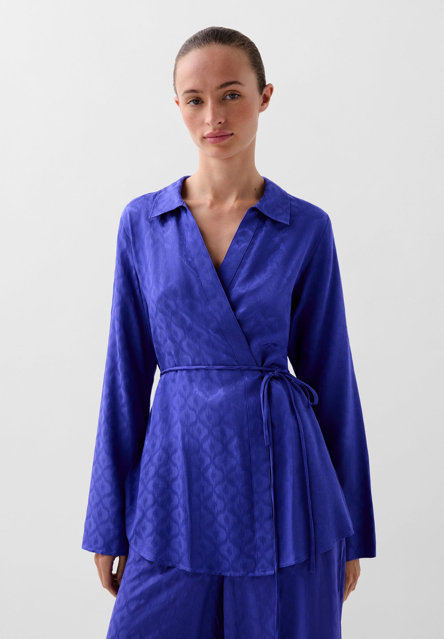 TIE WAIST JACQUARD KAFTAN