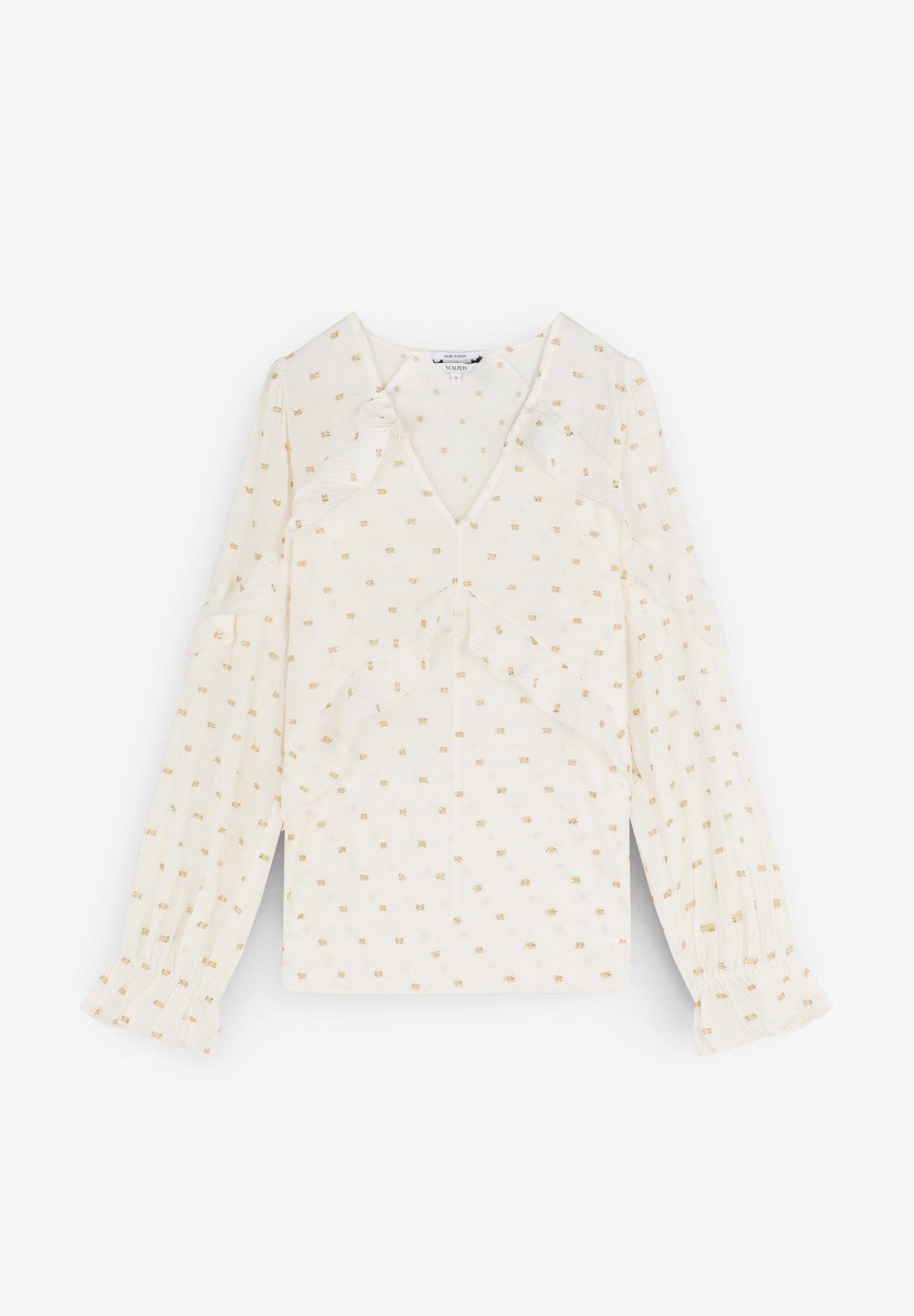 BLOUSE WITH LUREX FRILL DETAIL