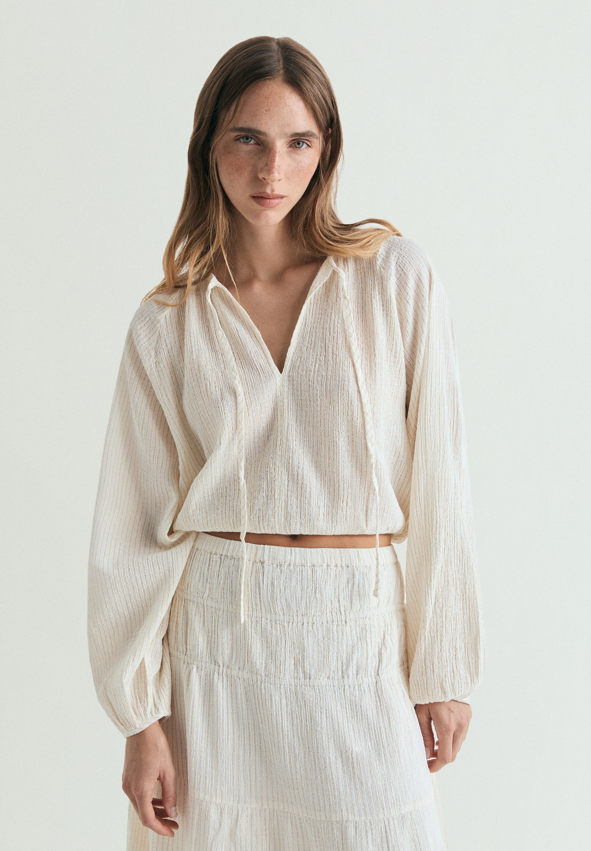 SC STRIPED LUREX SHIRT