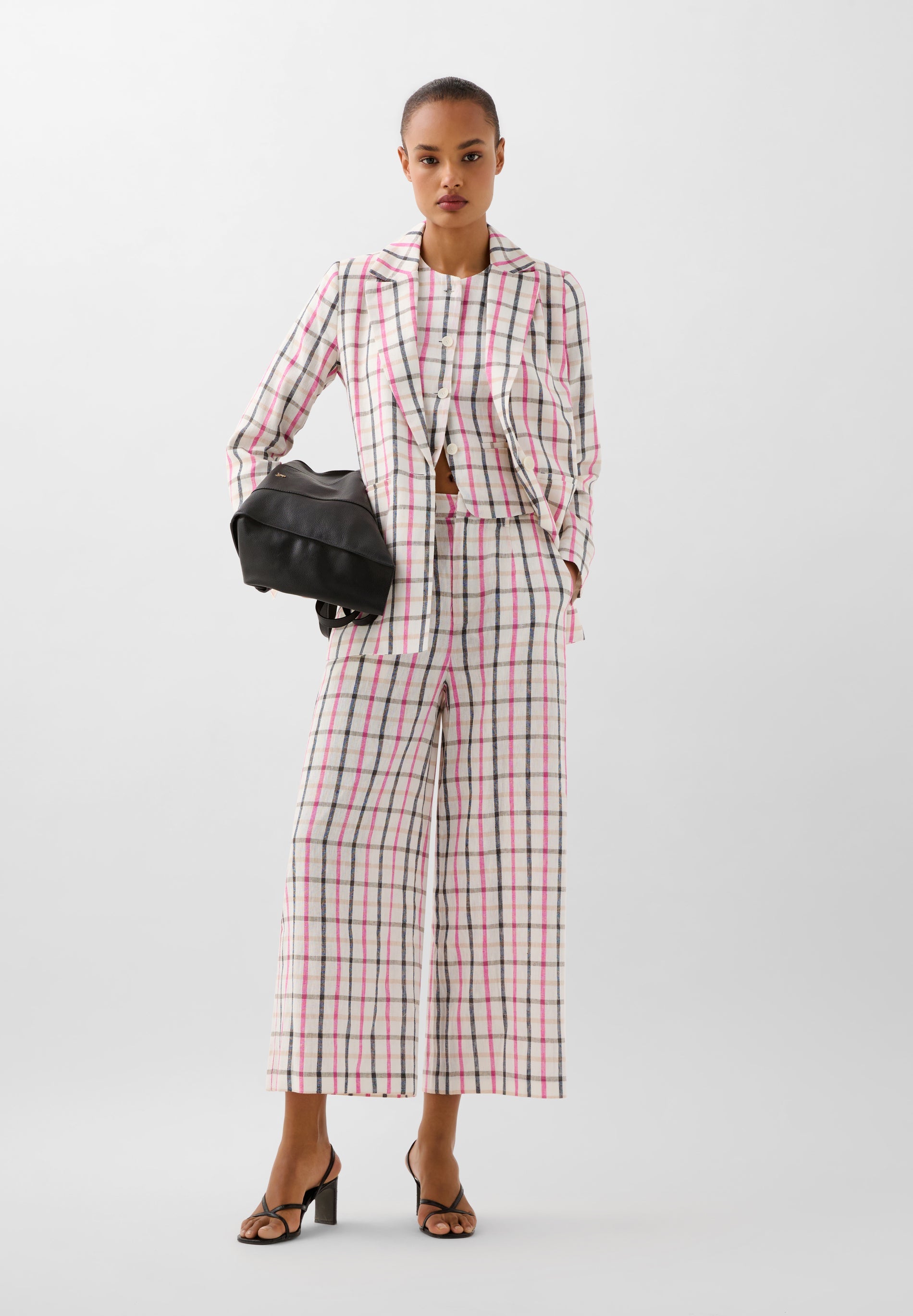 LINEN GINGHAM TROUSERS
