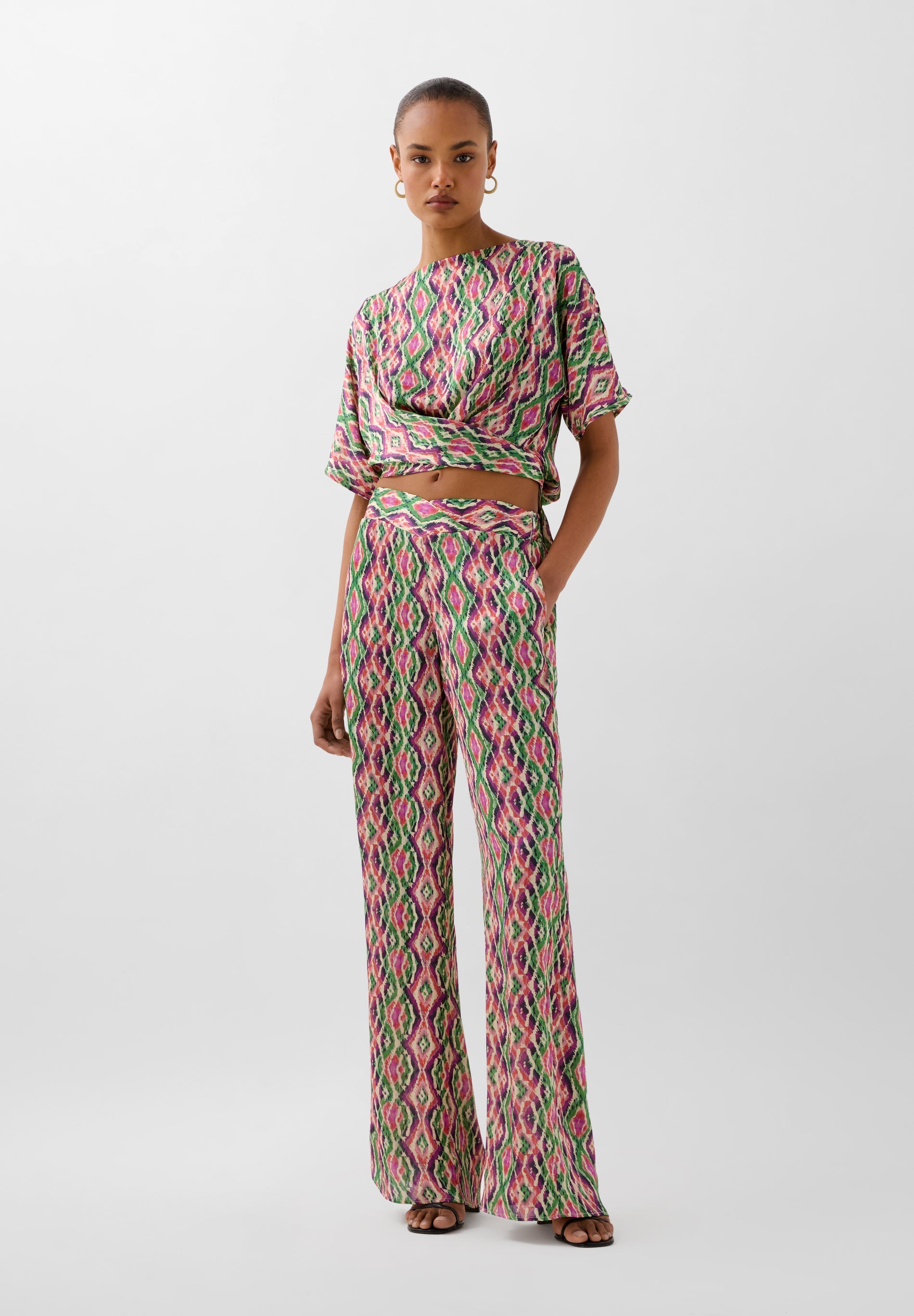SC DIAMOND PRINT TROUSERS
