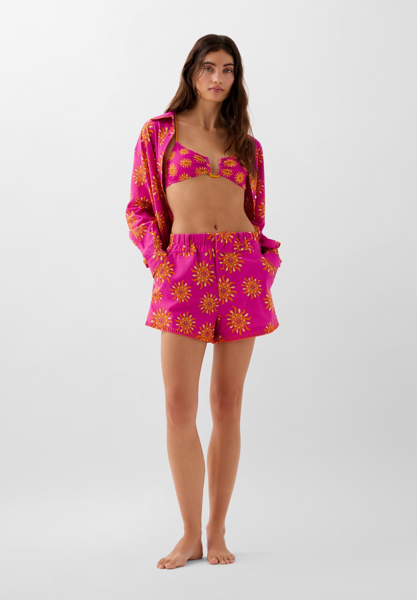 PRINTED COTTON SHORTS