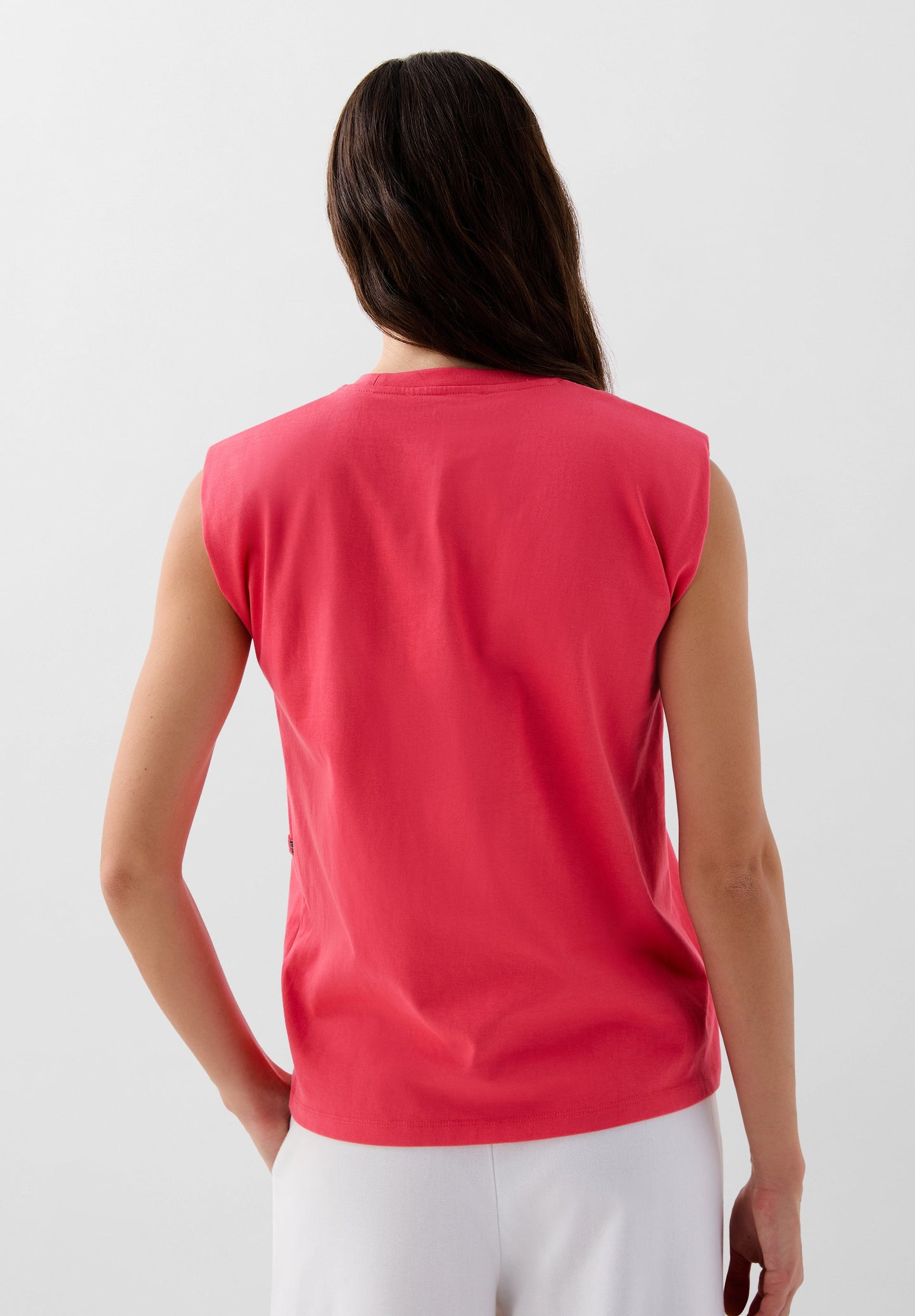 T-SHIRT WITH BEADED OPENING DETAIL