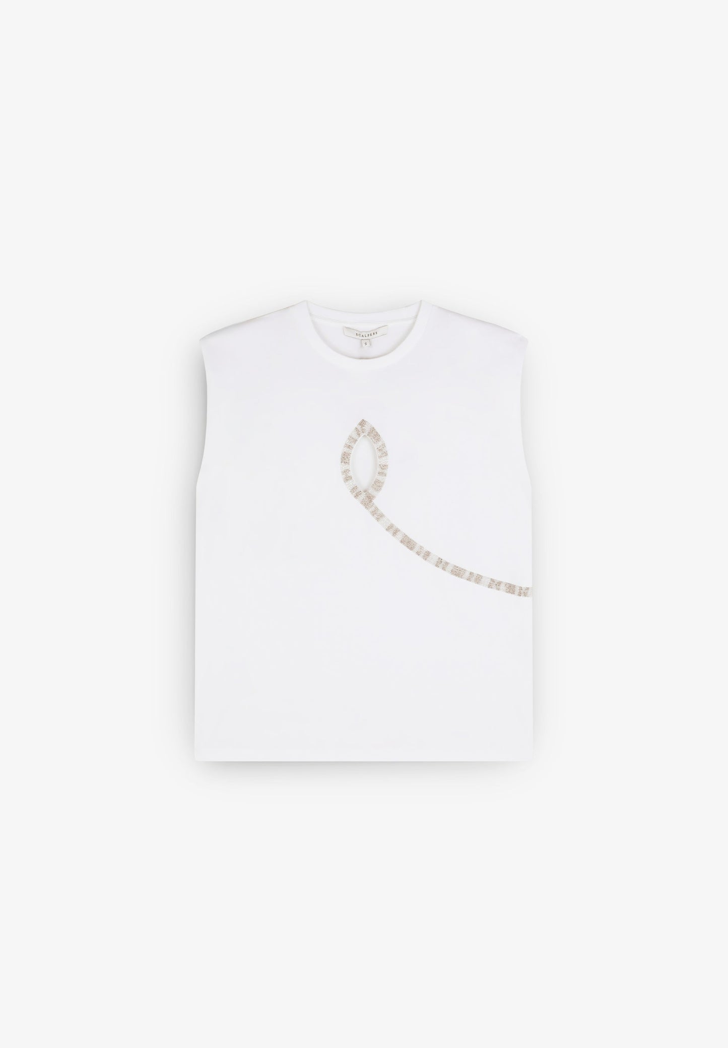 T-SHIRT WITH BEADED SLIT DETAIL