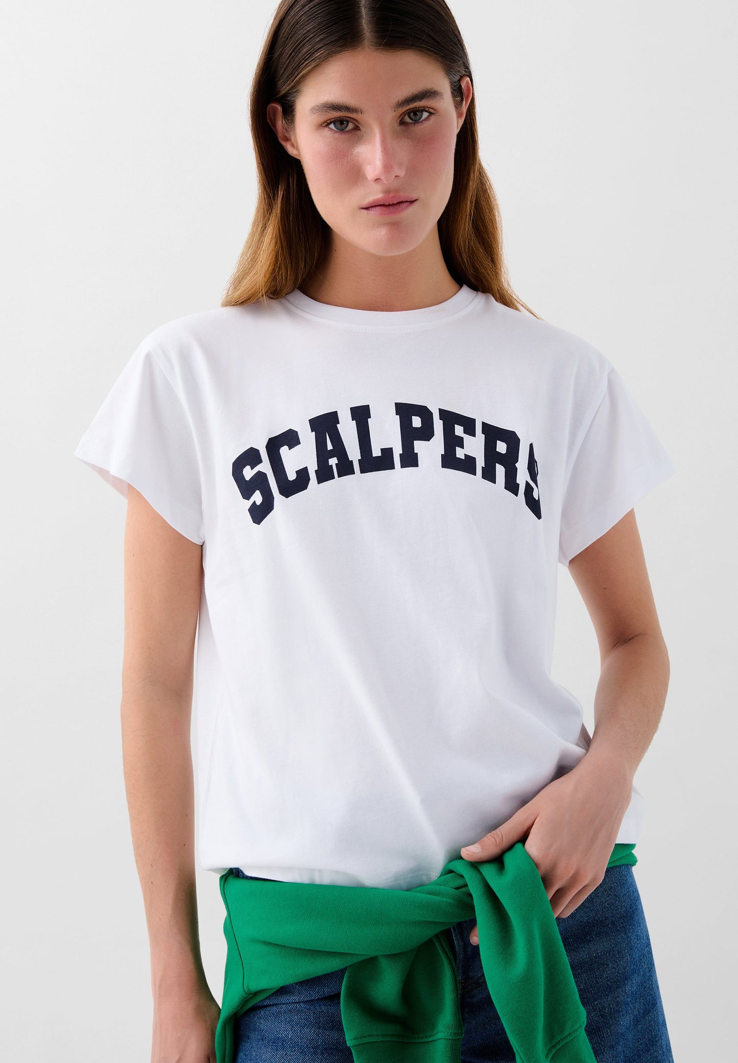 T-SHIRT WITH FRONT LOGO PRINT