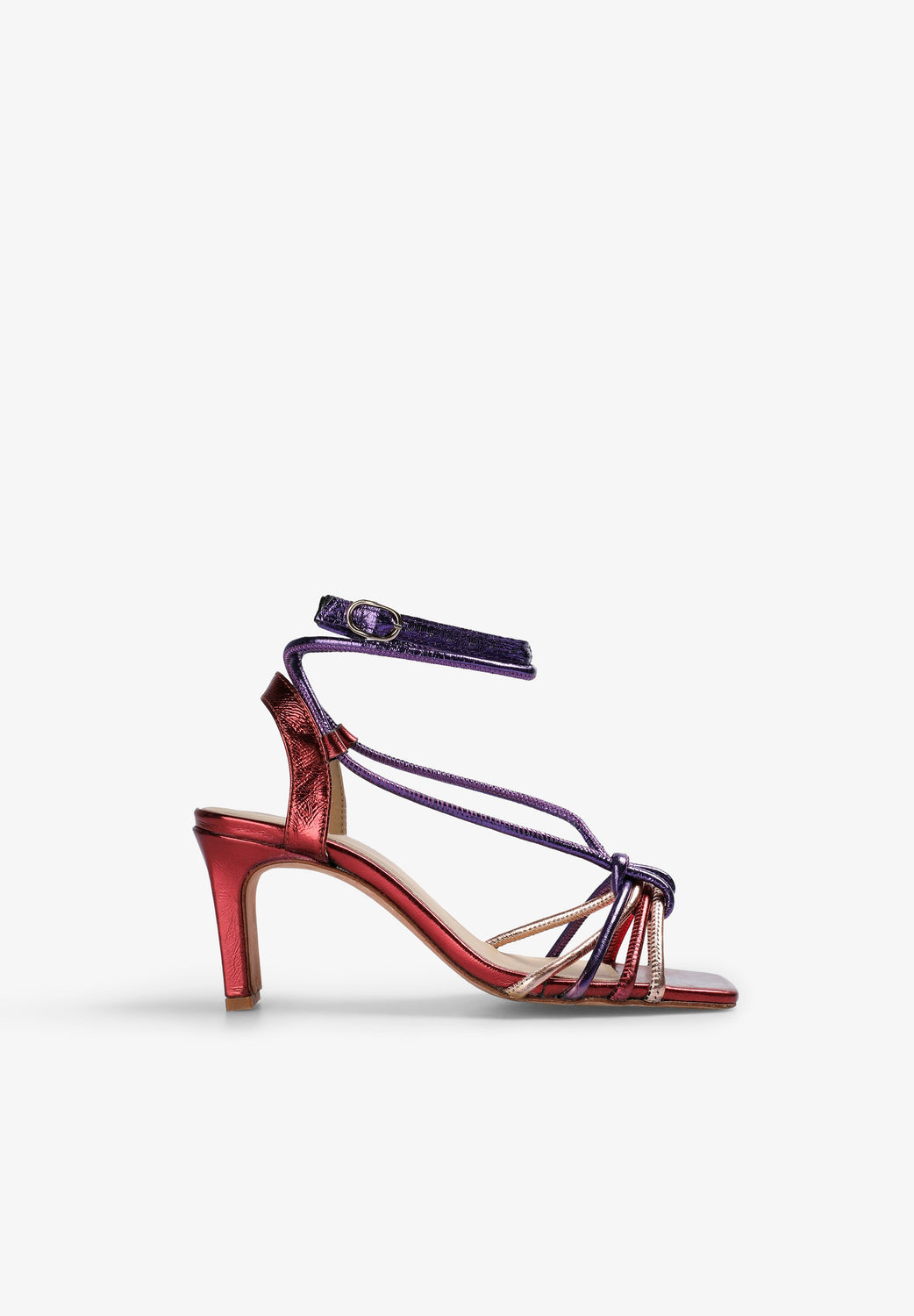 SANDALIAS TACÓN NUDO MULTICOLOR - Scalpers