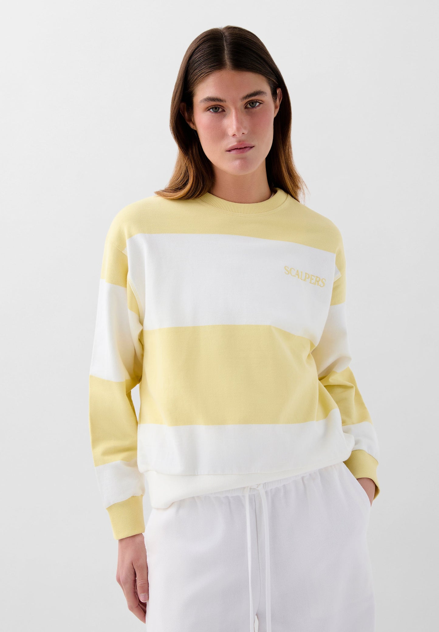 STRIPED SWEATSHIRT WITH EMBROIDERED LOGO
