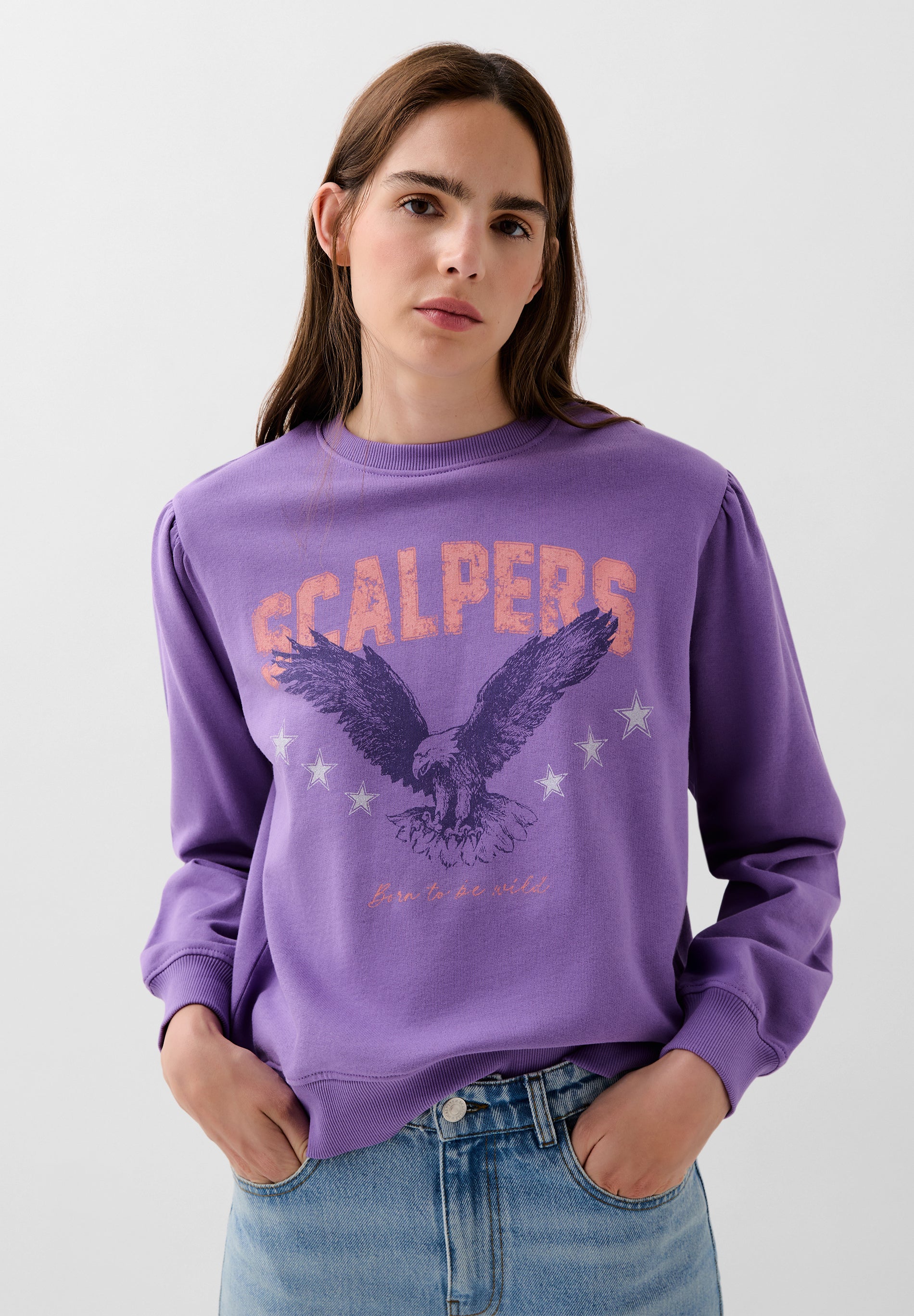 SWEATSHIRT WITH FADED PRINT