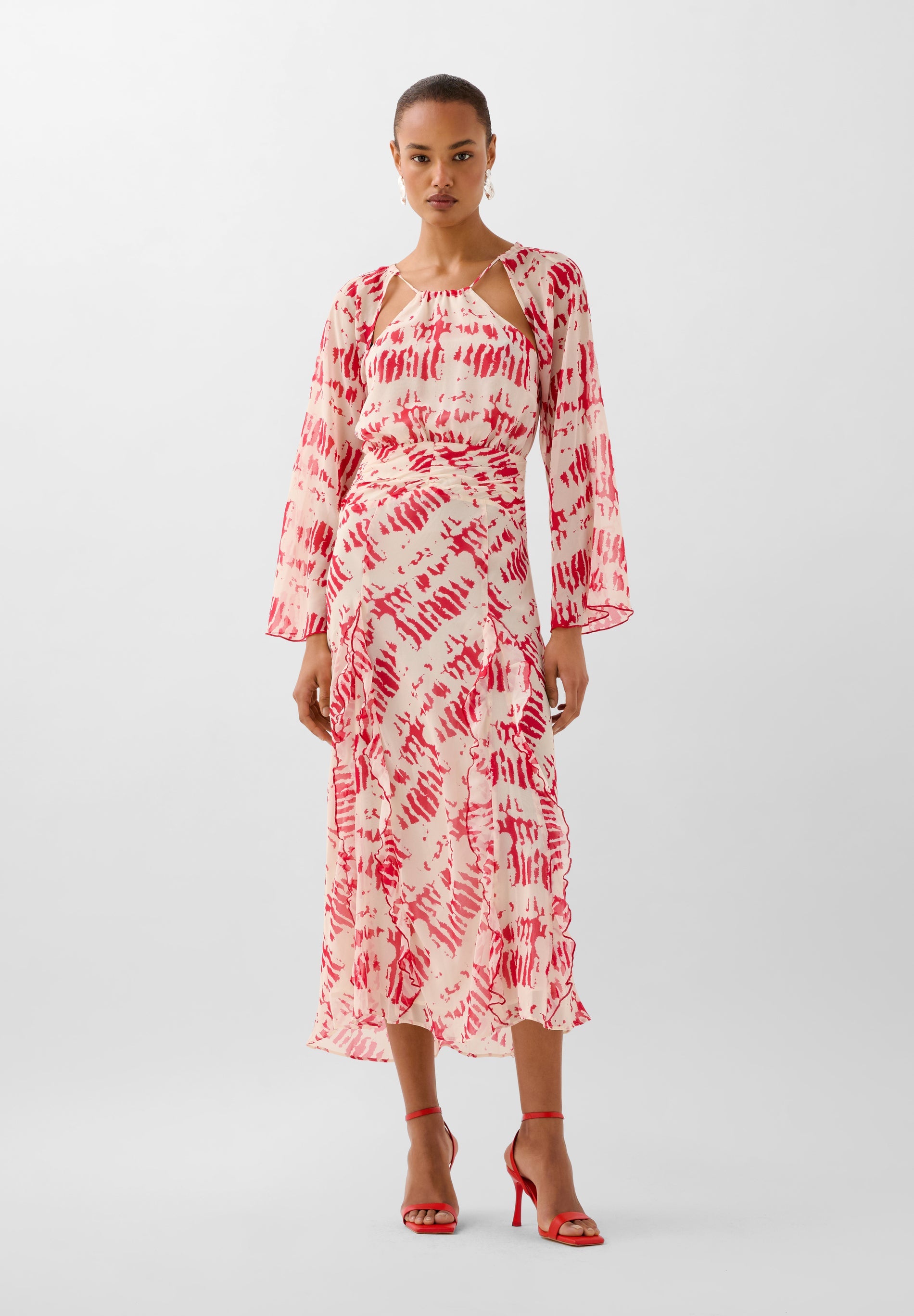 MULTI-POSITION PRINTED DRESS